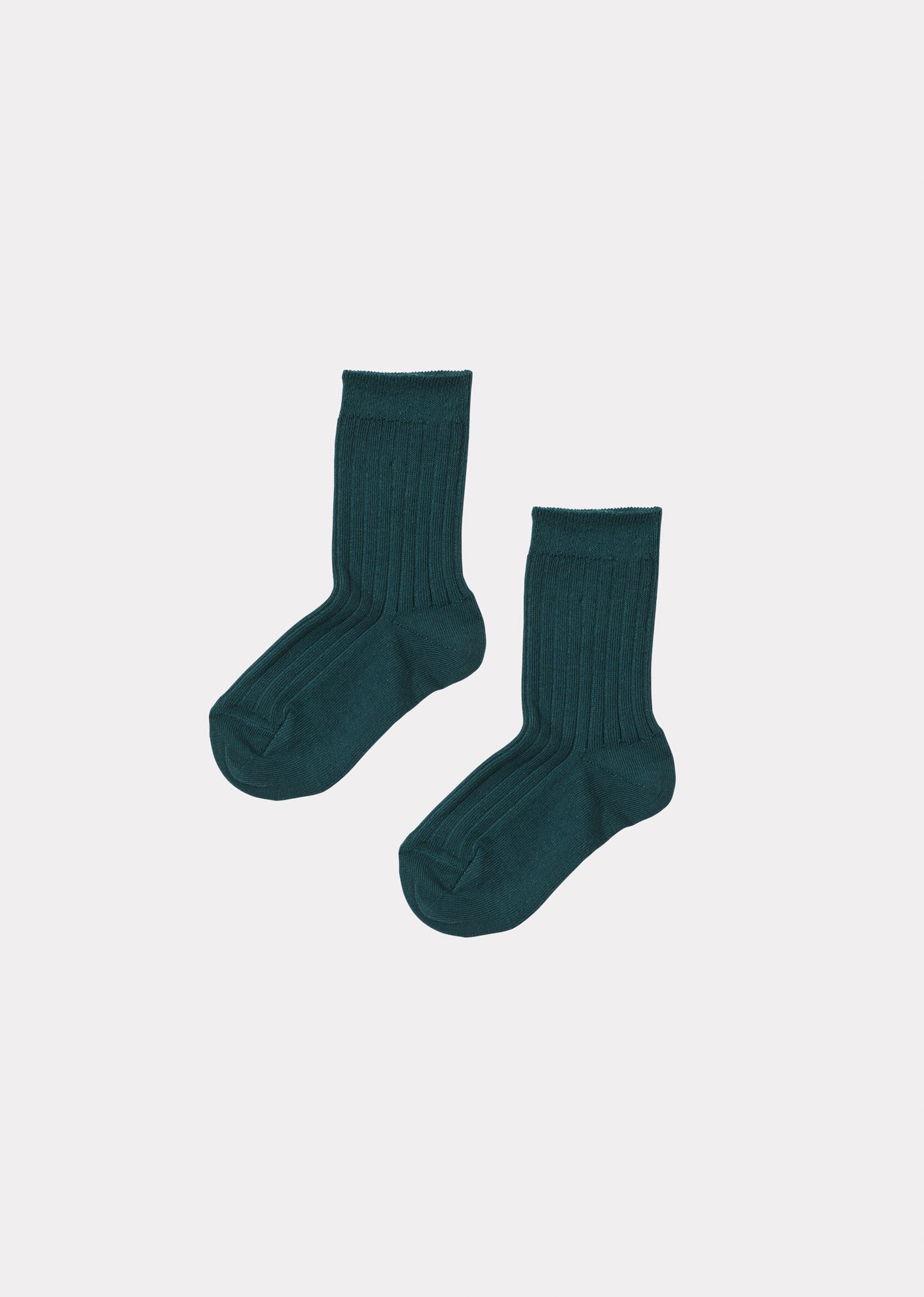 CHILDREN'S RIB COTTON ANKLE SOCKS - PETROLINE