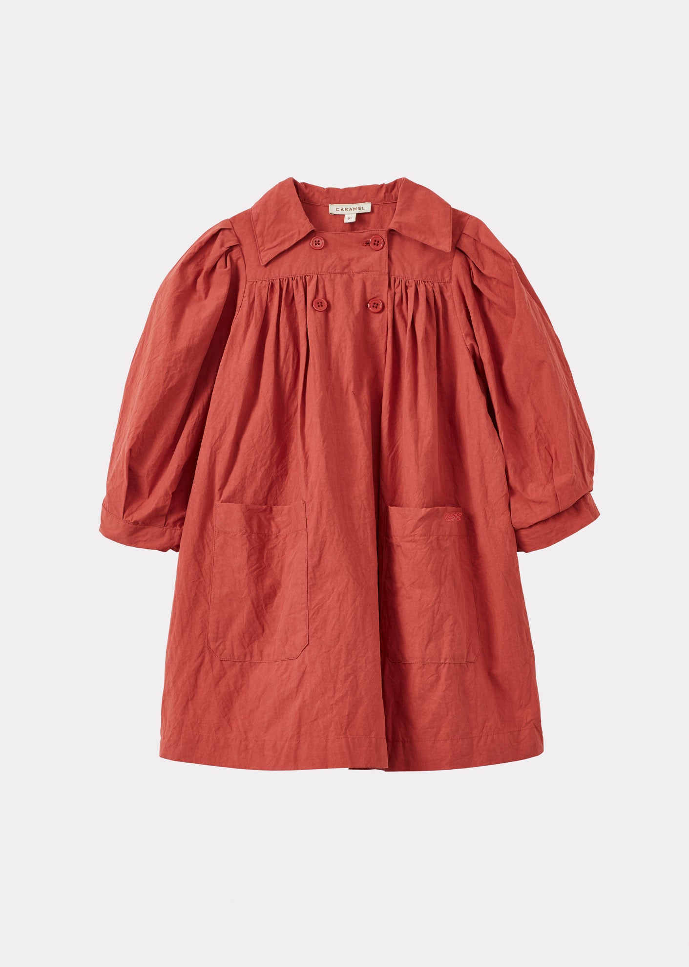 CLARA GIRL'S COTTON DRESS - BRICK RED