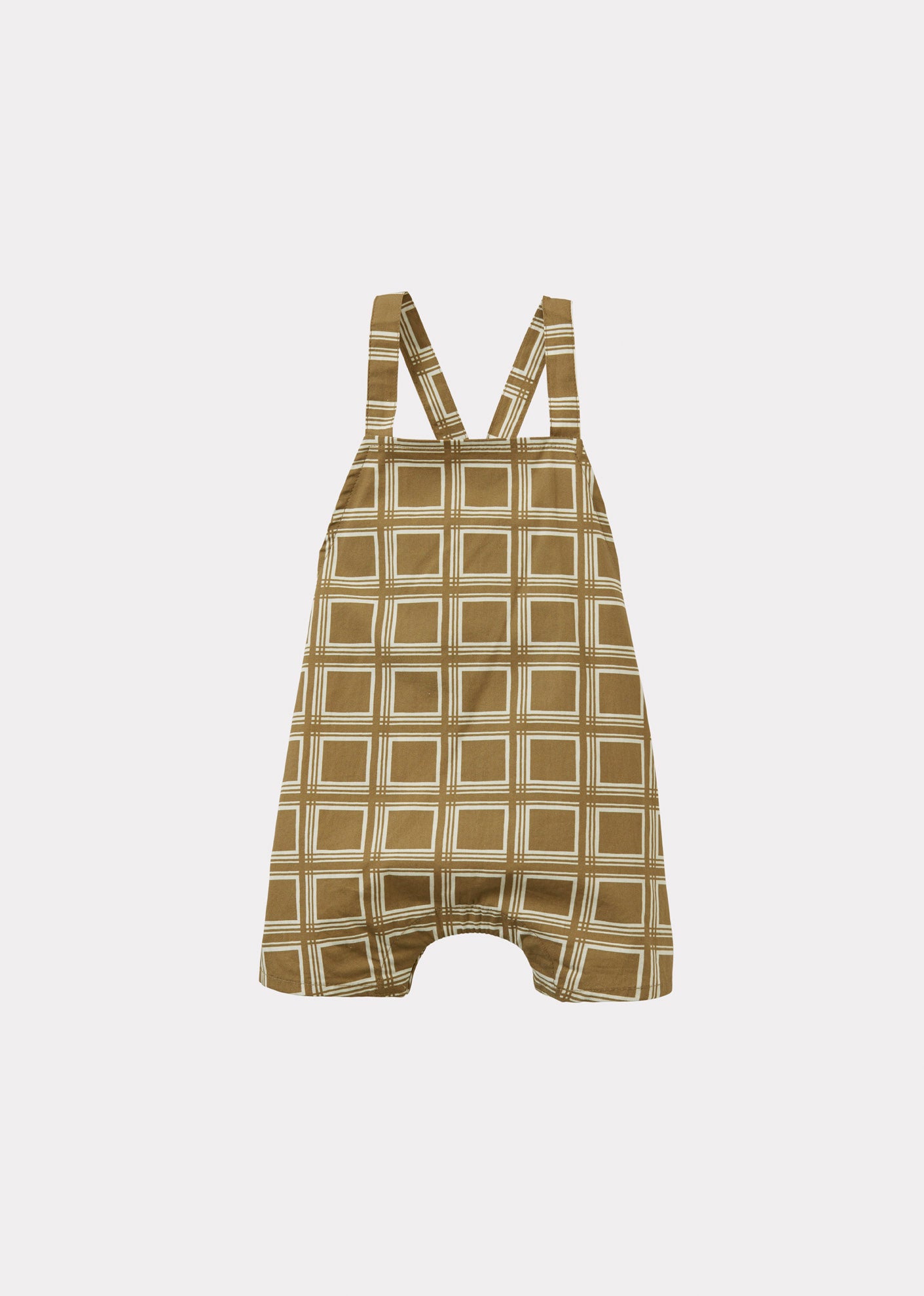 CORREA BABY COTTON ROMPER - BROWN GEO PRINT