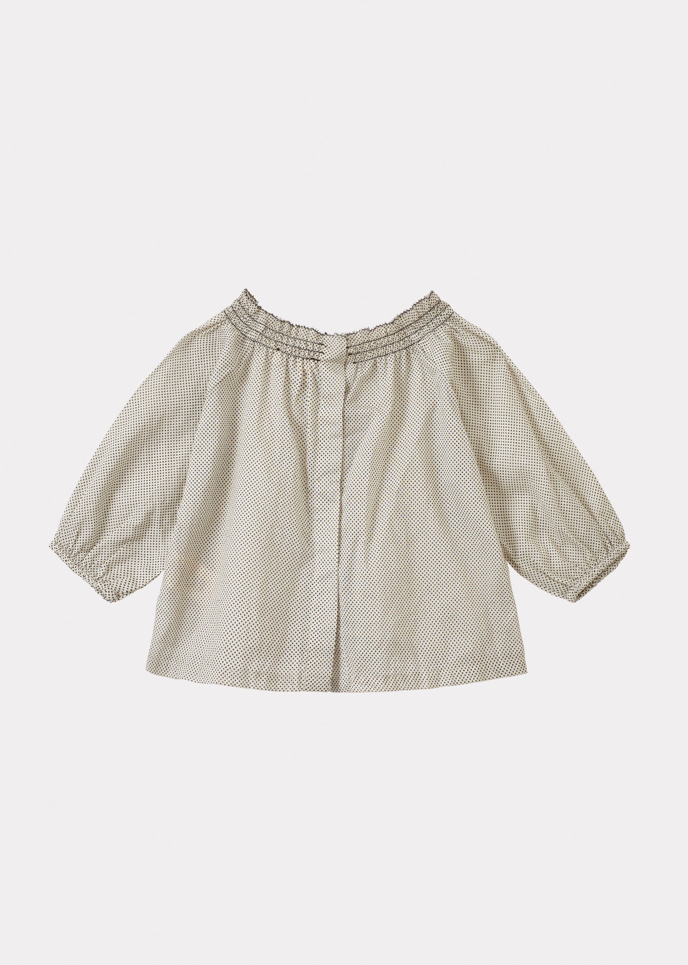 COSTMARY BABY COTTON BLOUSE - MINI WHITE POLKA DOT