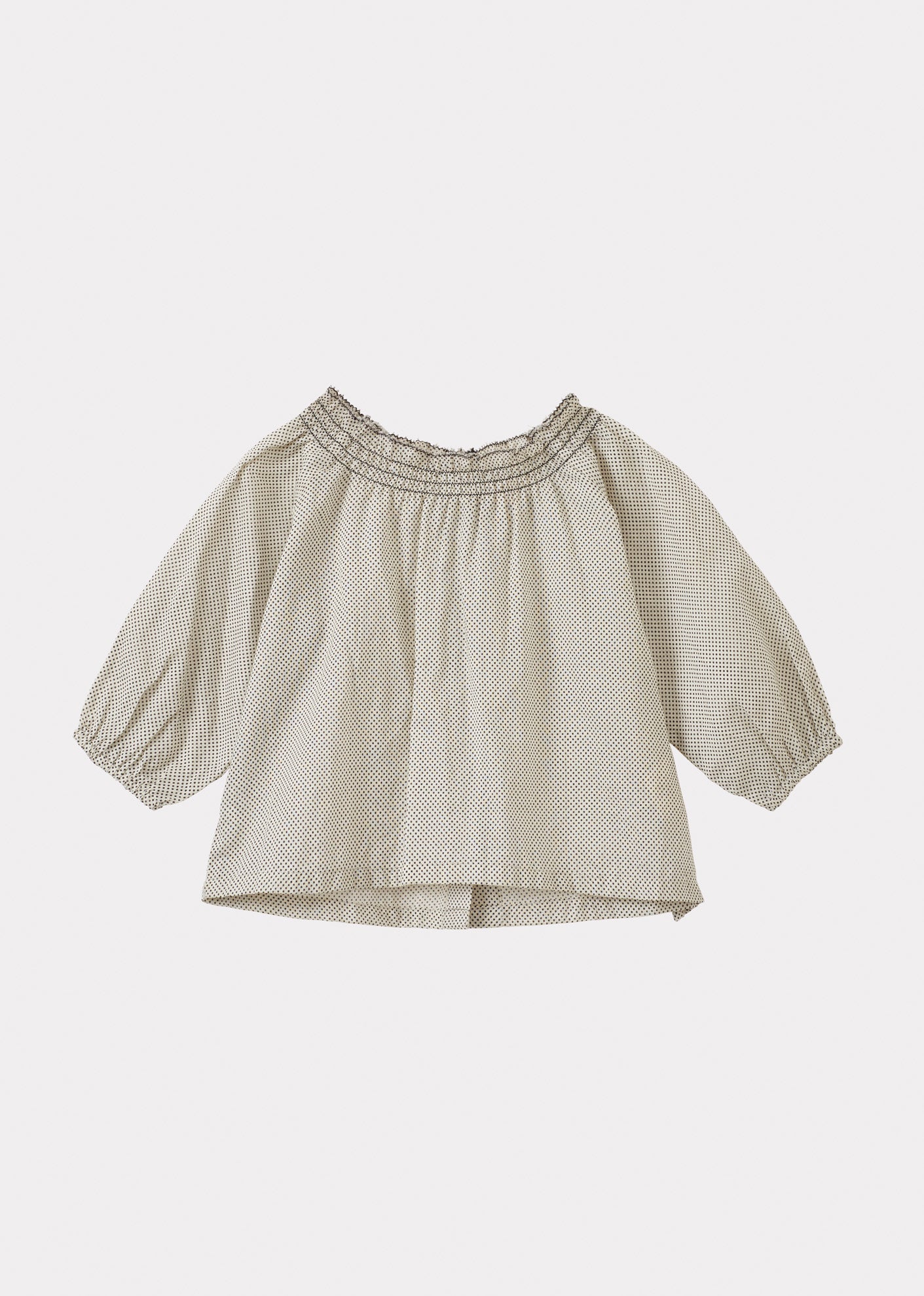 COSTMARY BABY COTTON BLOUSE - MINI WHITE POLKA DOT