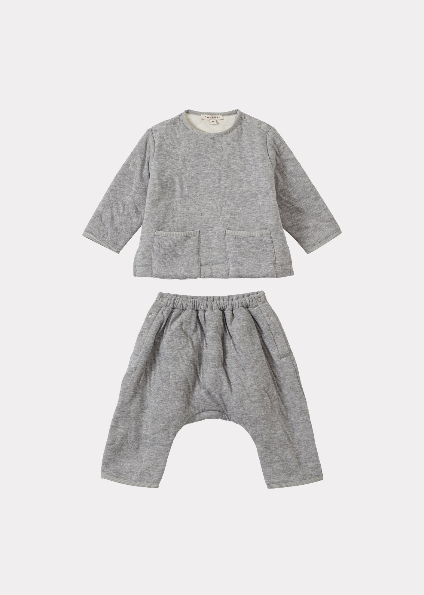 CRABAPPLE COTTON BABY SET - GREY