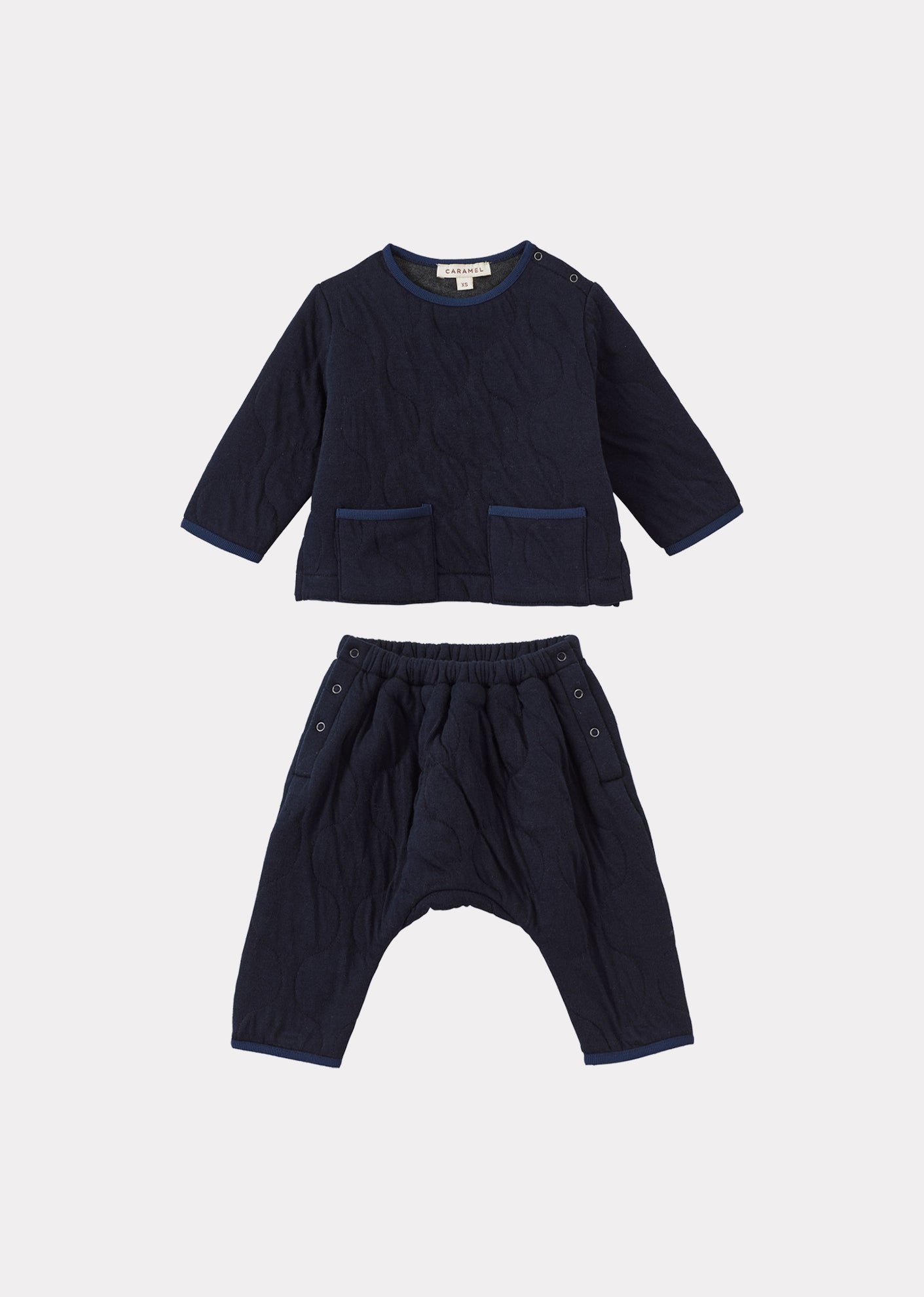 CRABAPPLE COTTON BABY SET - NAVY