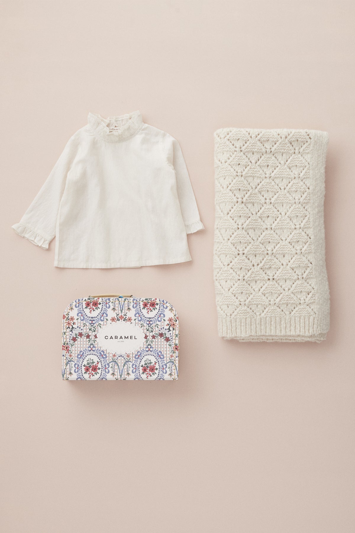 SMALL SUITCASE - FLORAL LACE ECRU PRINT