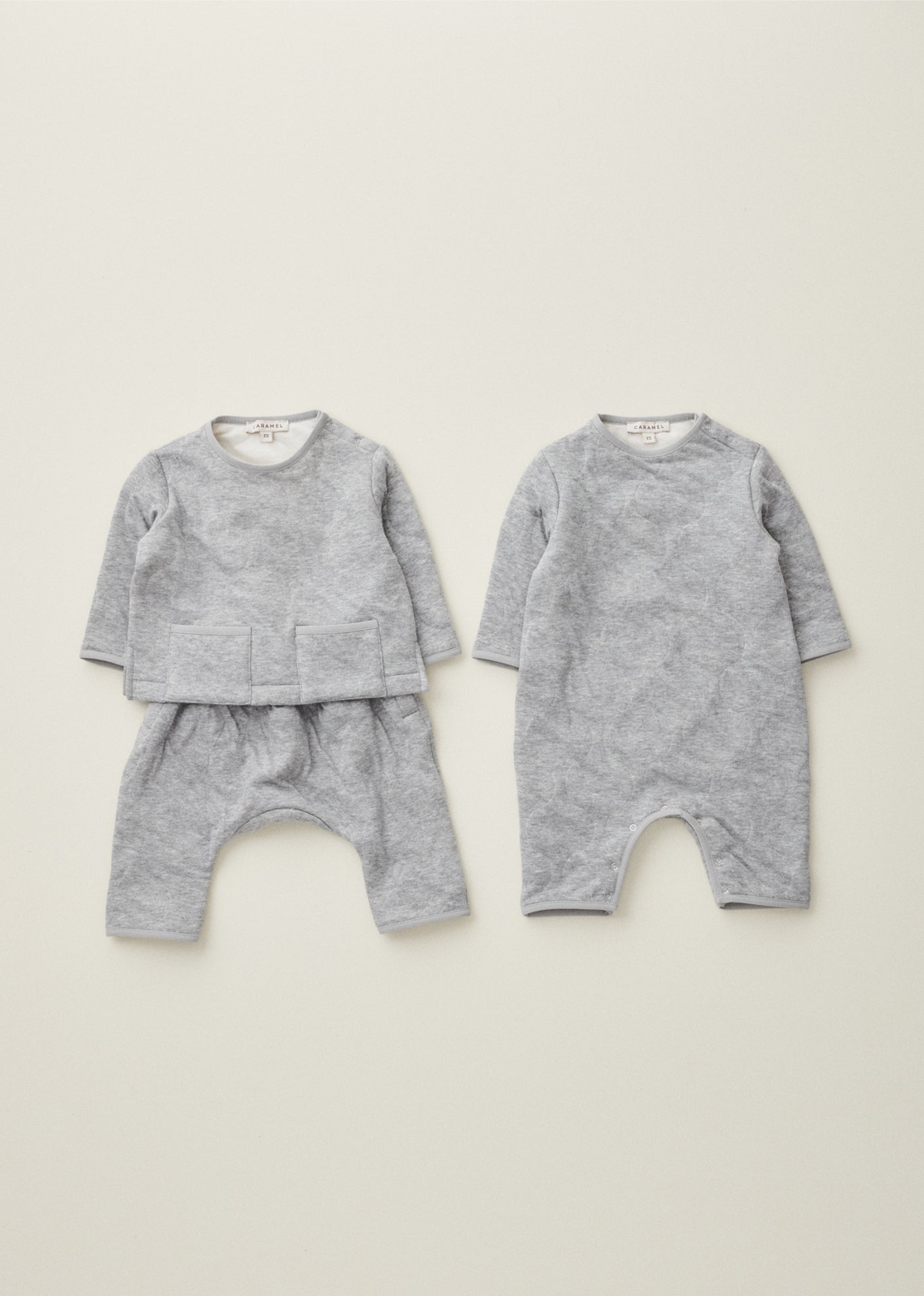 CRABAPPLE COTTON BABY SET - GREY