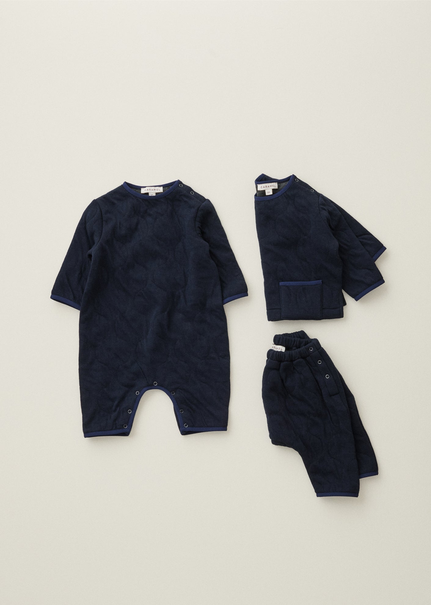 LARCH COTTON BABY ROMPER - NAVY