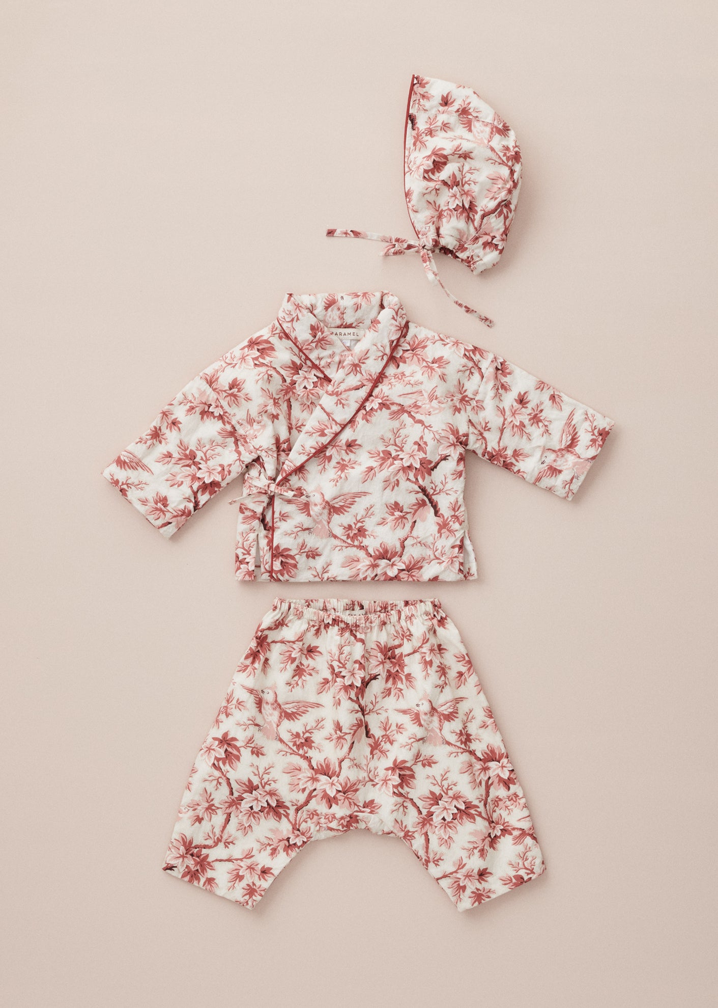 CASSIUS COTTON BABY SET - PINK TREE TOP PRINT