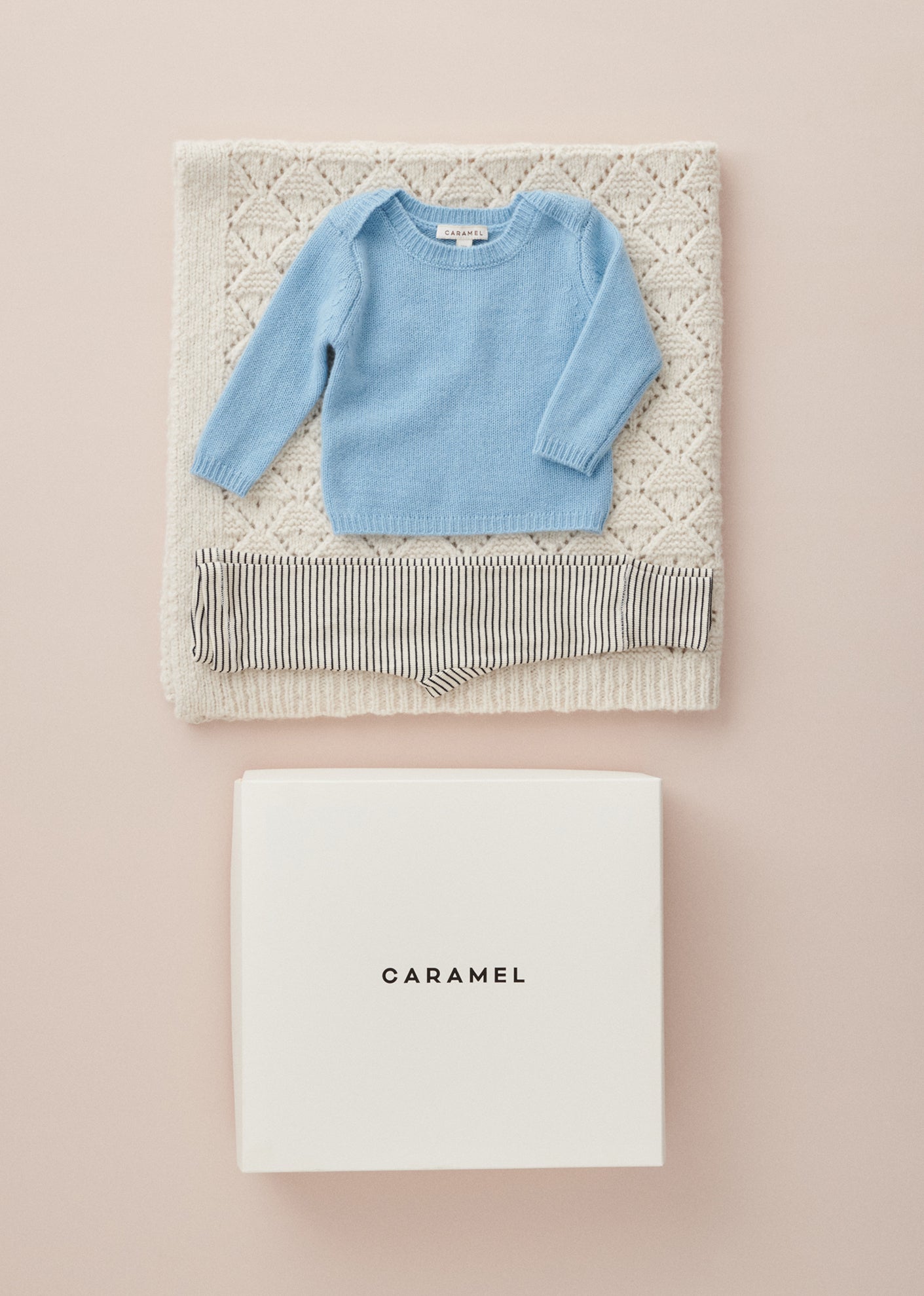 GALLOWAY CASHMERE BABY JUMPER - PALE BLUE