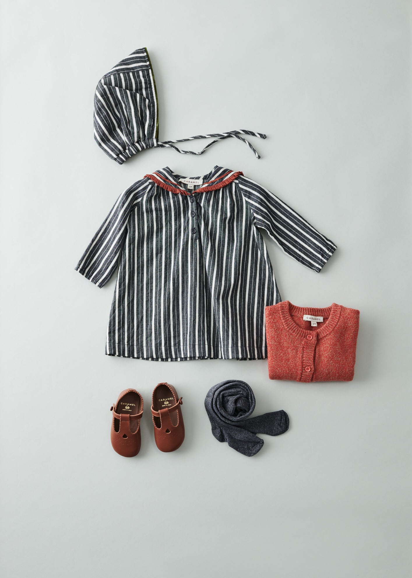 LAILA BABY DRESS - GREY STRIPE 2