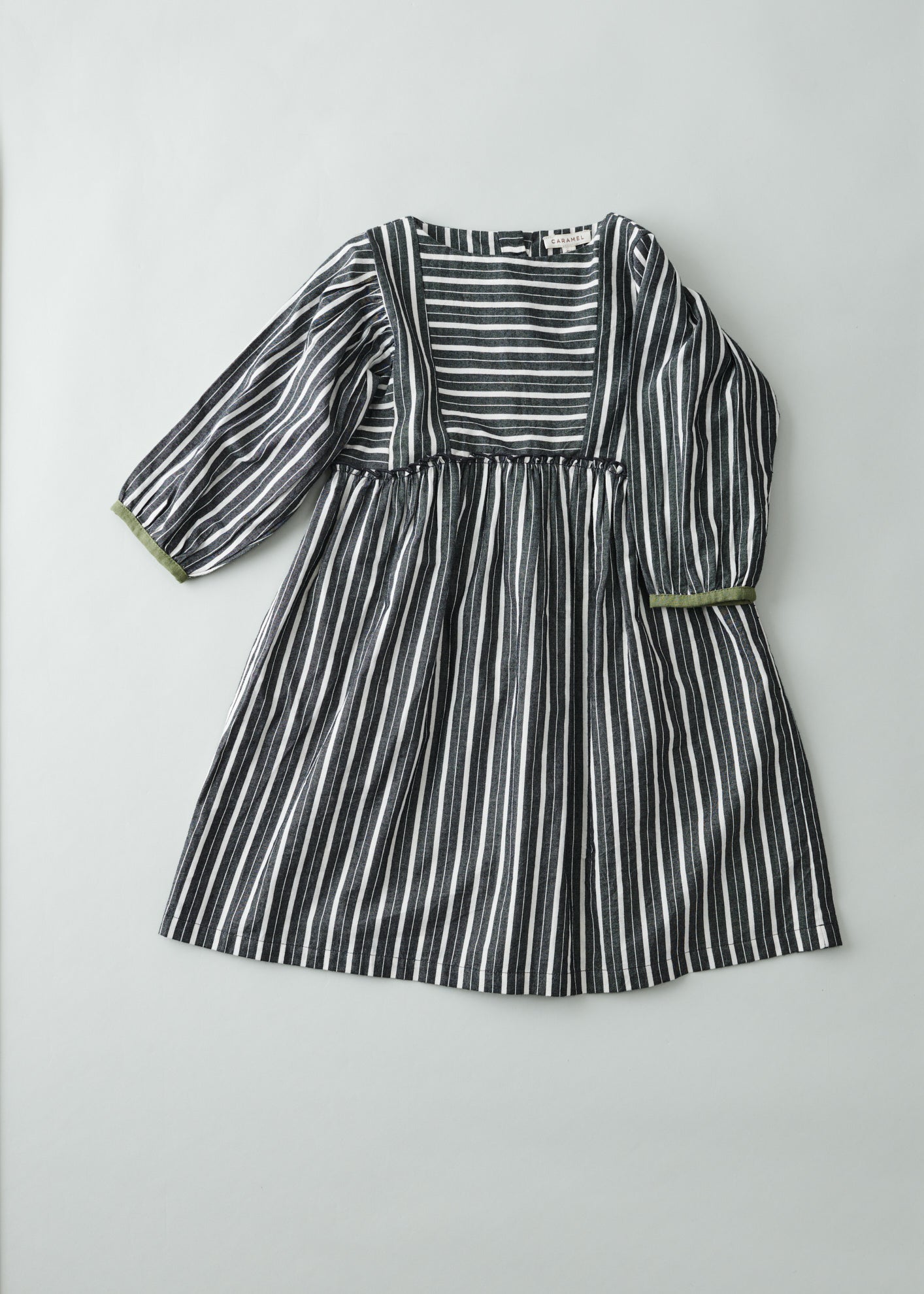 CELESTE GIRL DRESS - GREY STRIPE 3