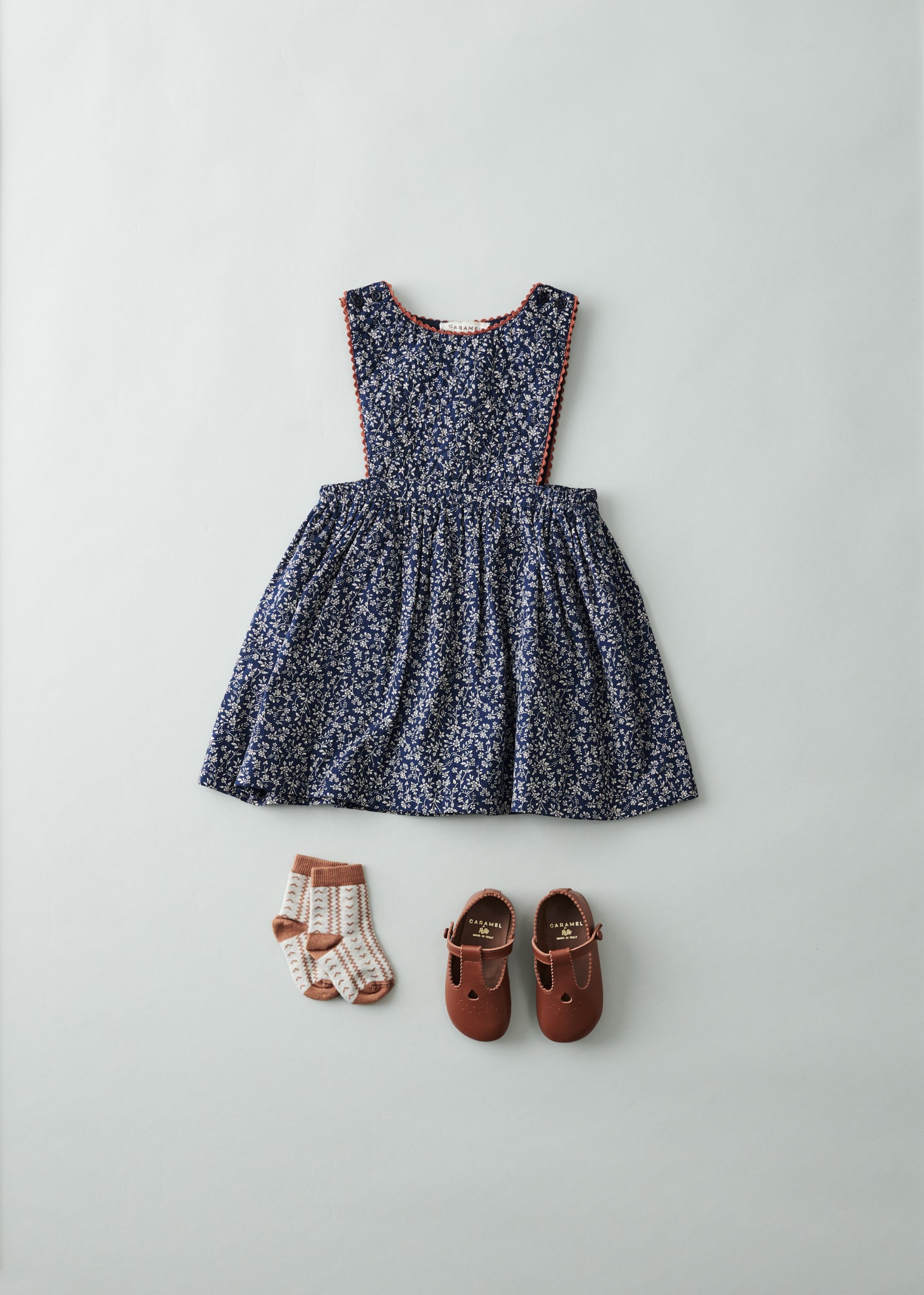 COLIMA BABY DRESS - NAVY FLORAL 2