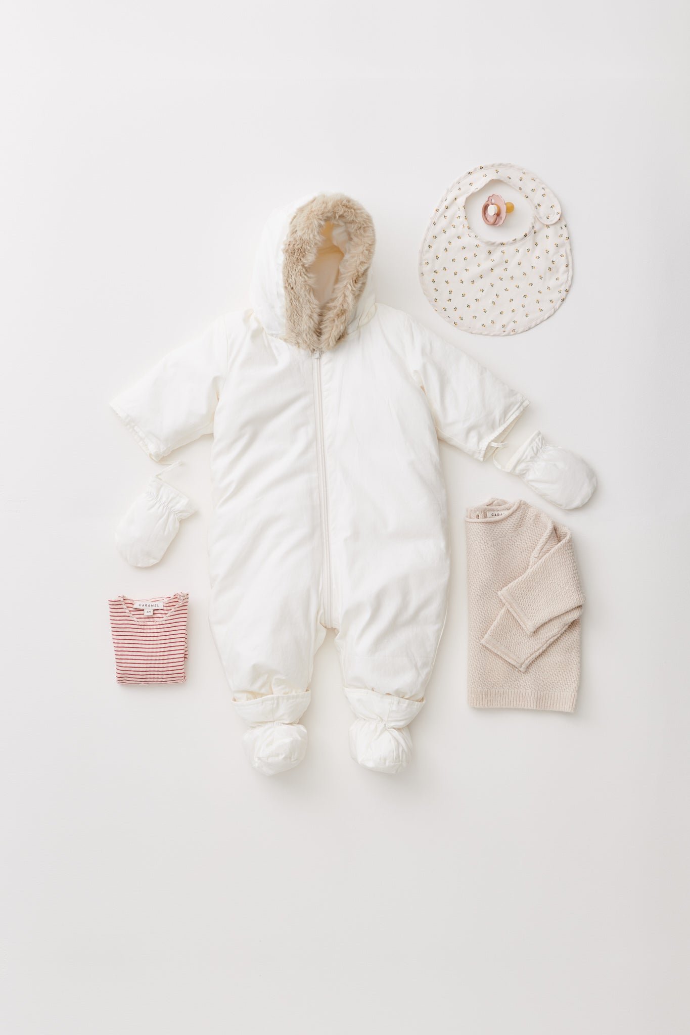 DOWN FILLED PRAM SUIT - CREAM