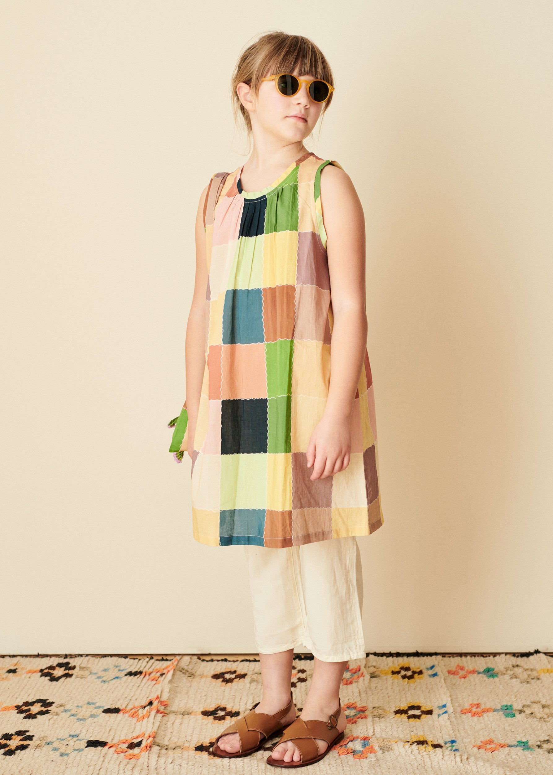CICELY DRESS  - GREEN/MULTICOLOUR