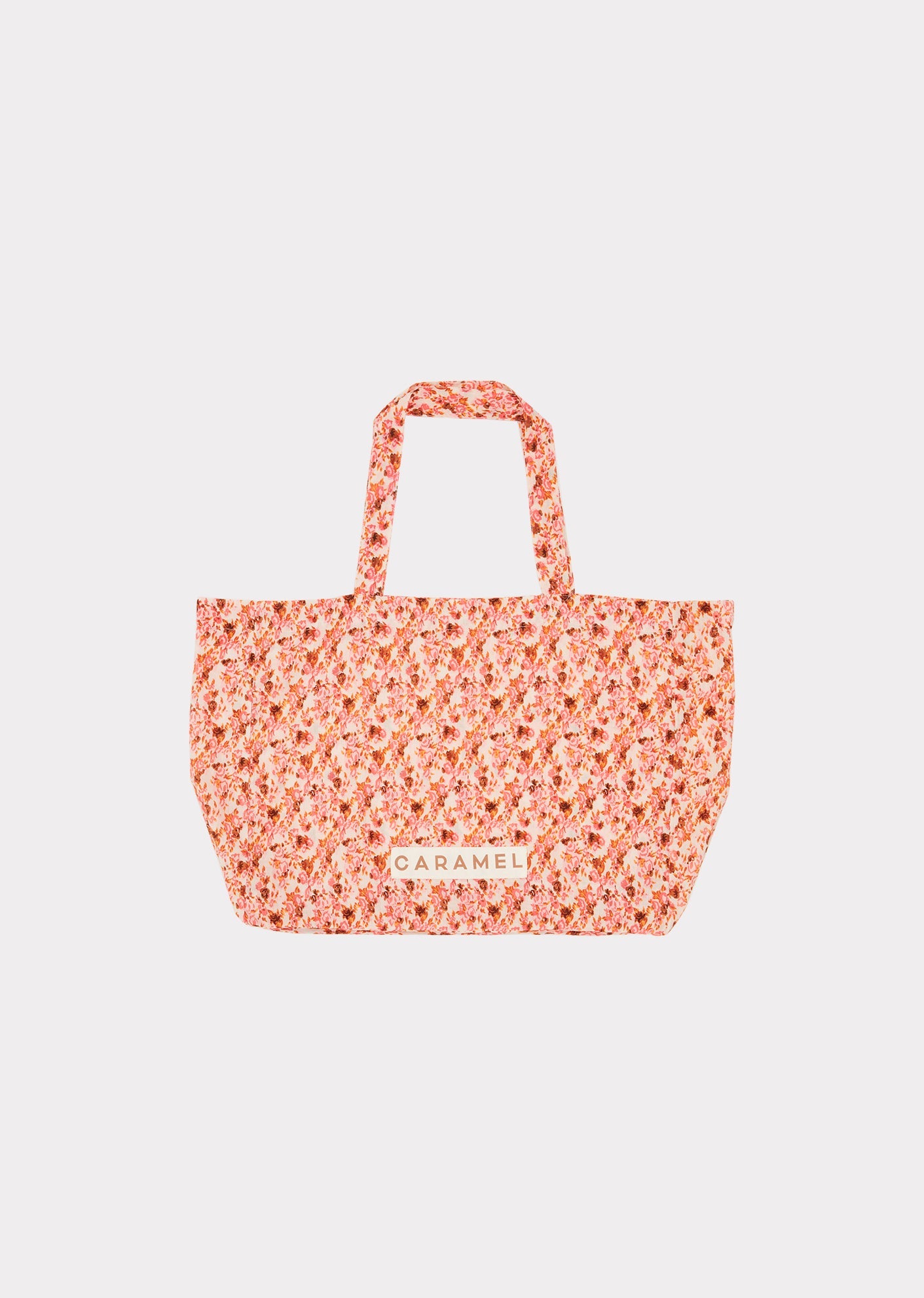 SHELL TOTE BAG - BRIGHT PINK FLORAL