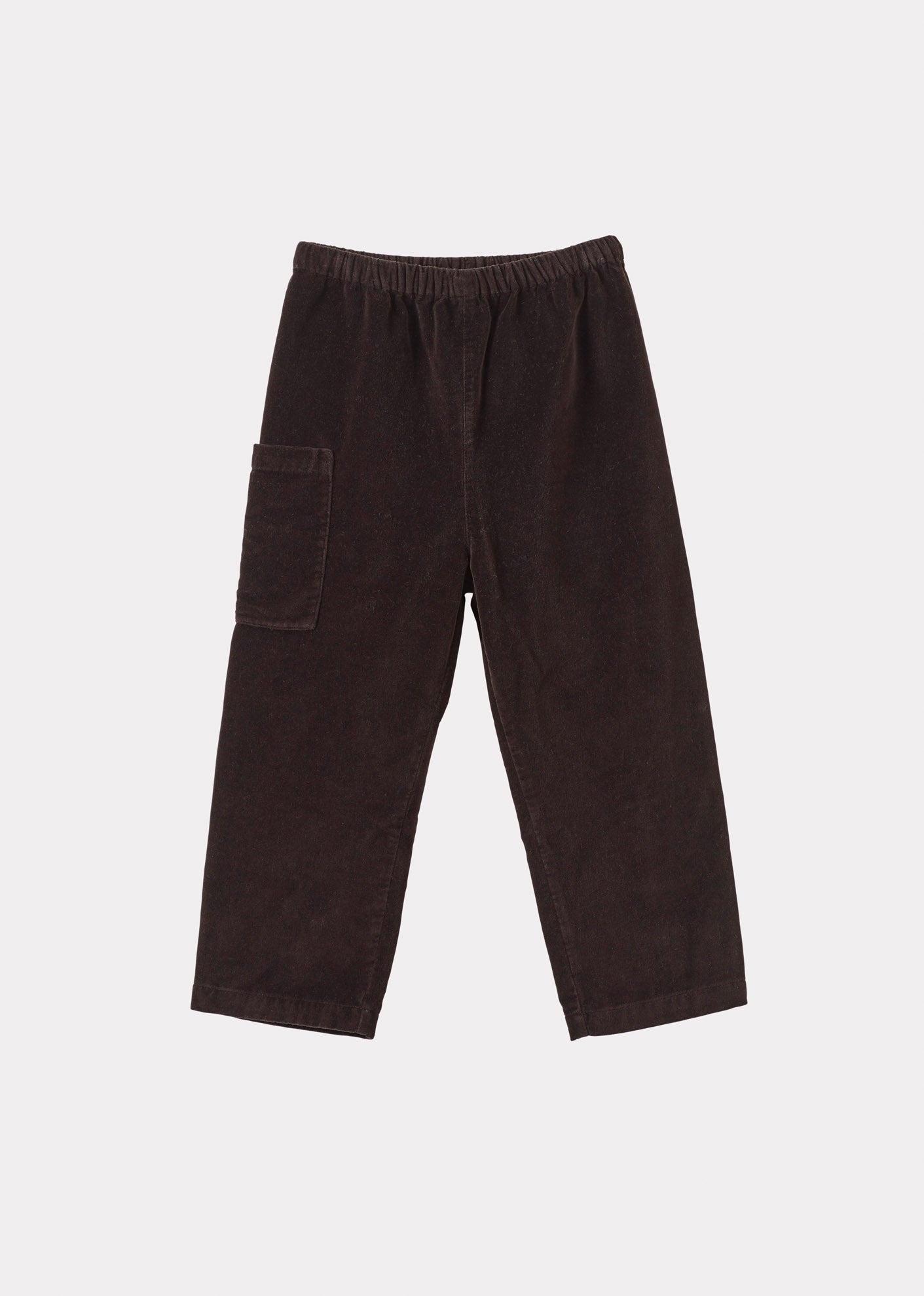 CHESTNUT CHILDREN'S COTTON VELVET TROUSERS - CHOCOLATE