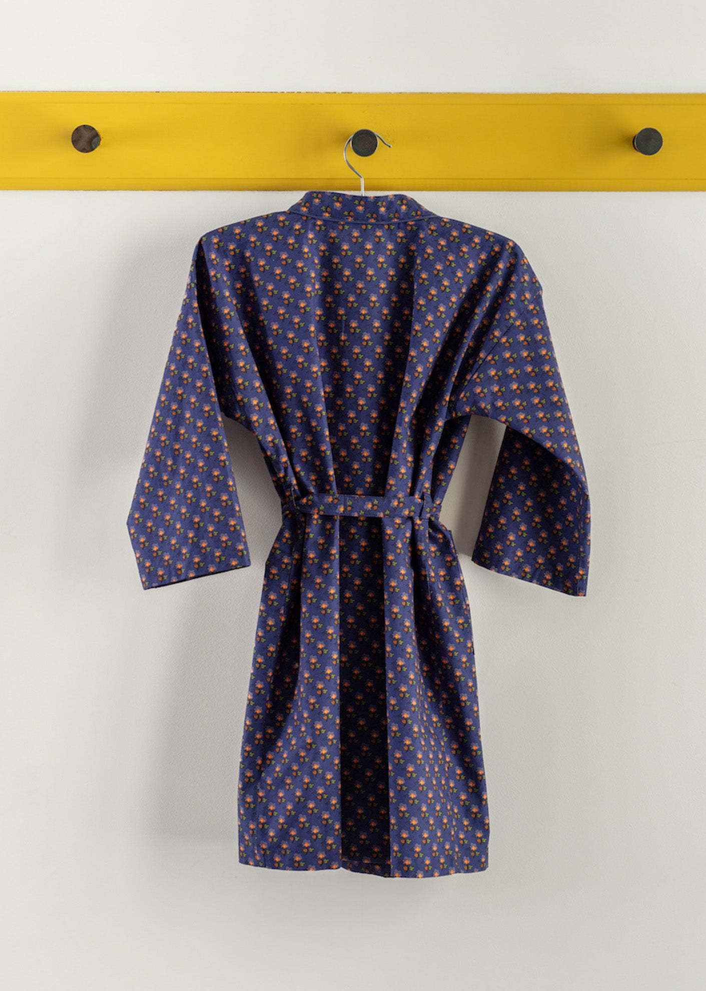 CHILD NIGHT ROBE - NAVY POSY PRINT