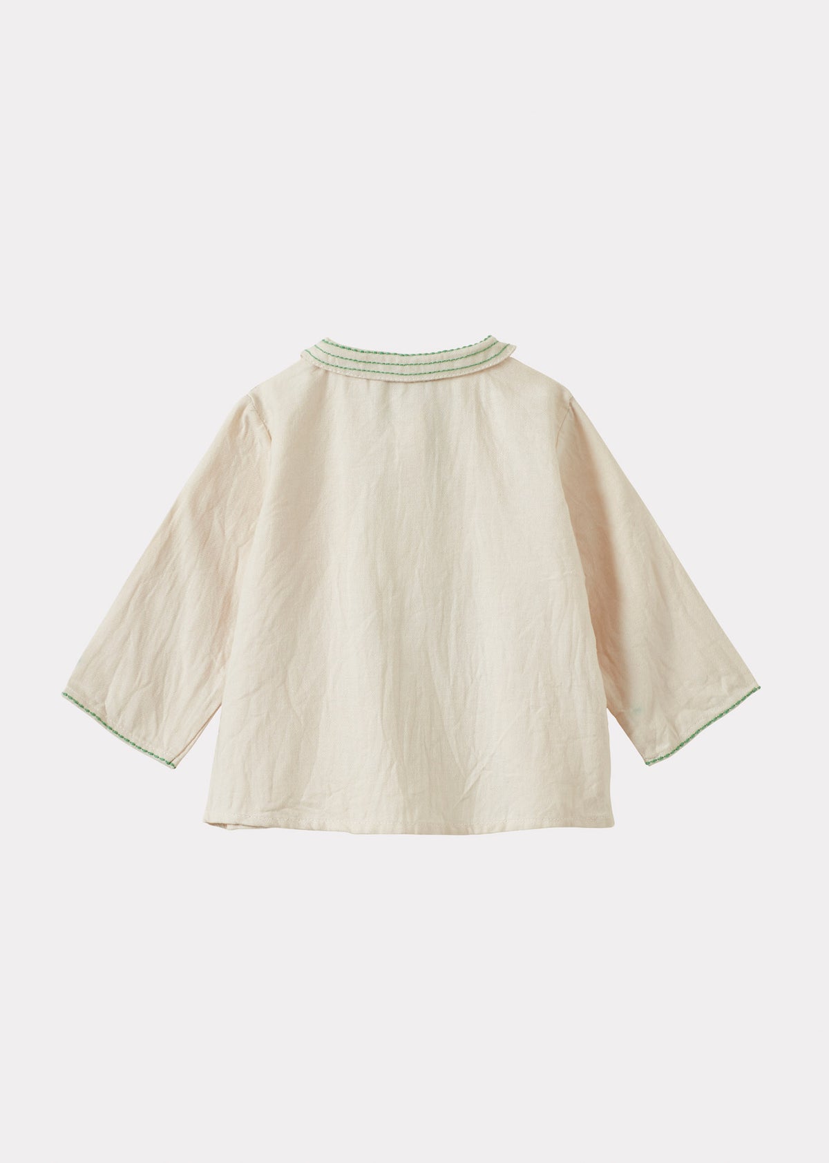 DRAGONFLY BABY EMBROIDERED COTTON SHIRT - ECRU