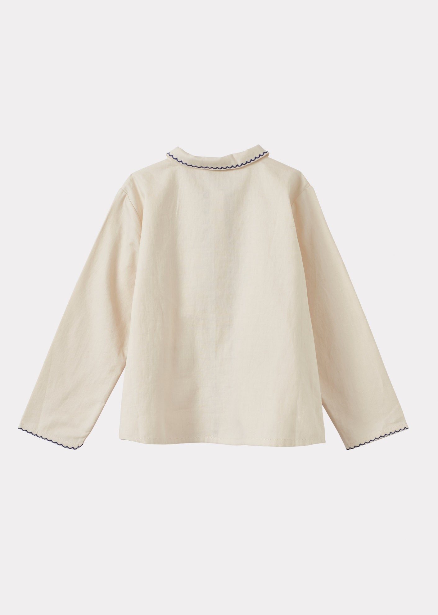 DRAGONFLY CHILDREN'S COTTON SHIRT - ECRU / BLUE