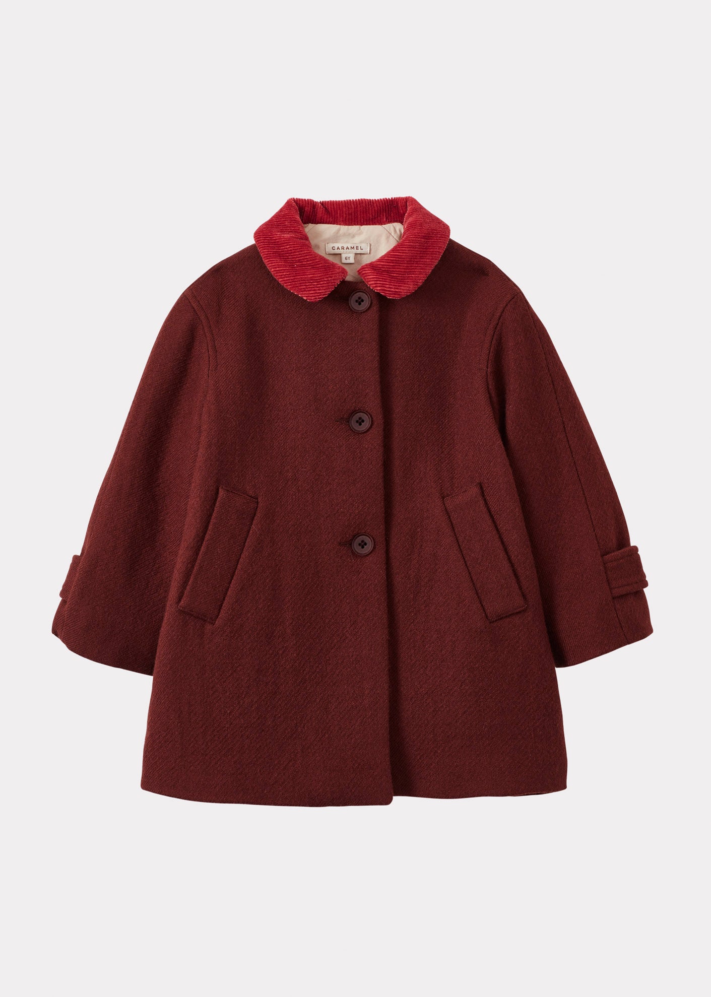 EVEREST CHILDREN'S WOOL COAT - BERRY BROWN