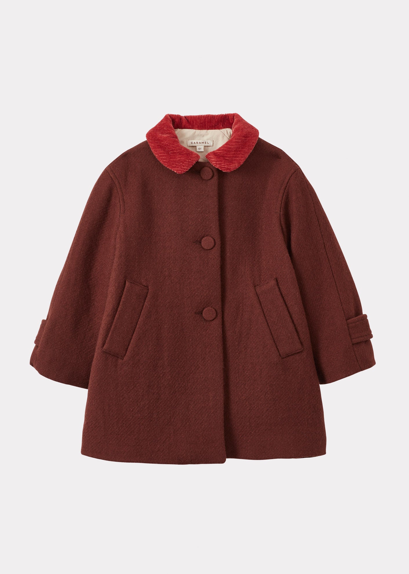 EVEREST CHILDREN'S WOOL COAT - BERRY BROWN