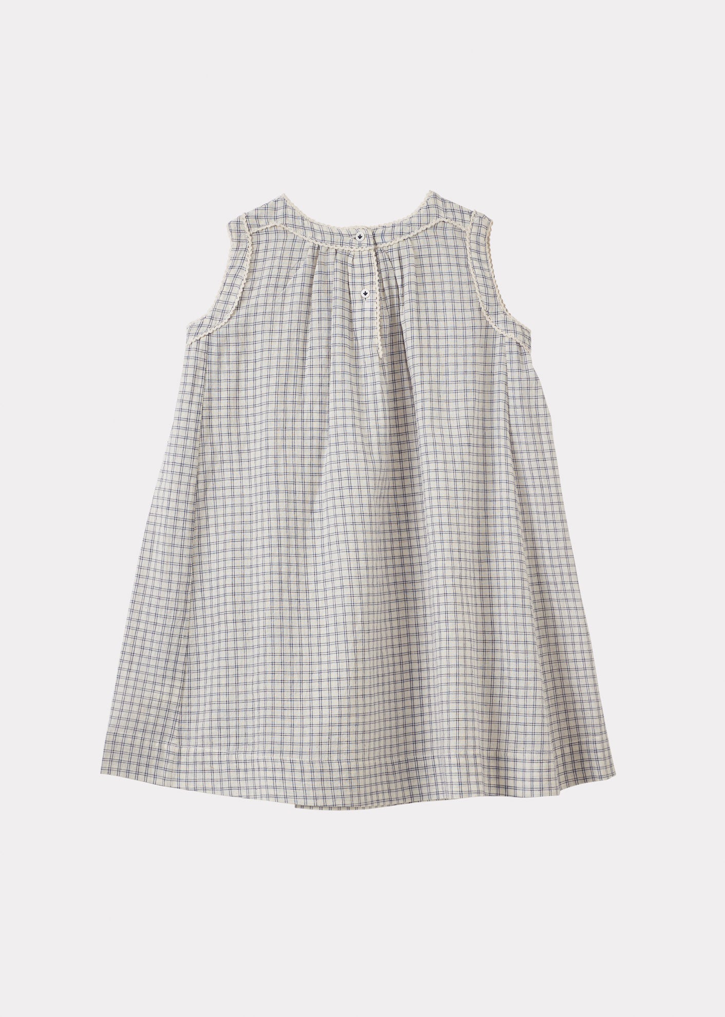 *EXCLUSIVE* GINGER DRESS - WHITE/NAVY CHECK