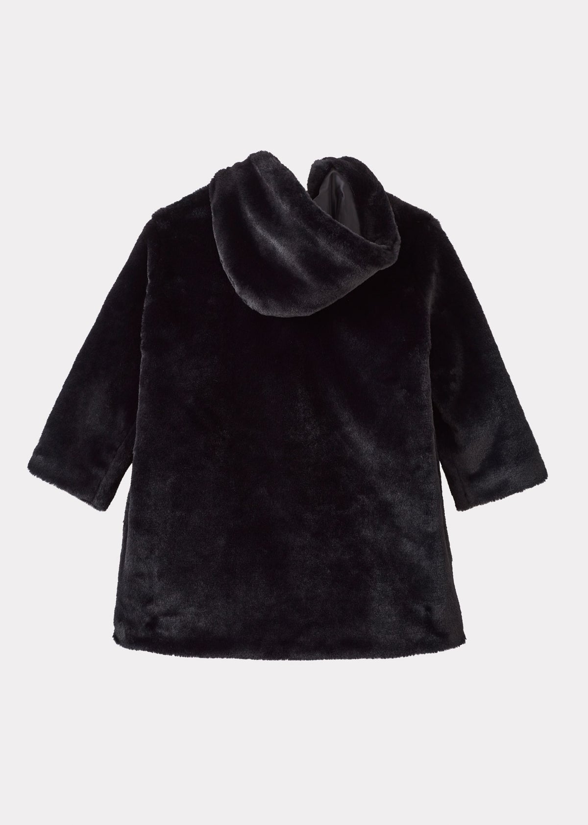 EZRA GIRL'S FAUX FUR COAT - BLACK