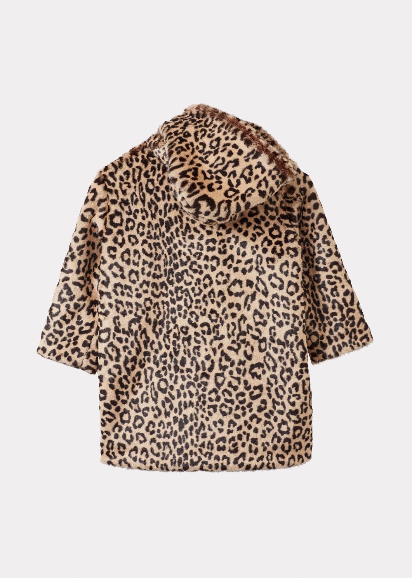 EZRA GIRL'S FAUX FUR COAT - LEOPARD PRINT