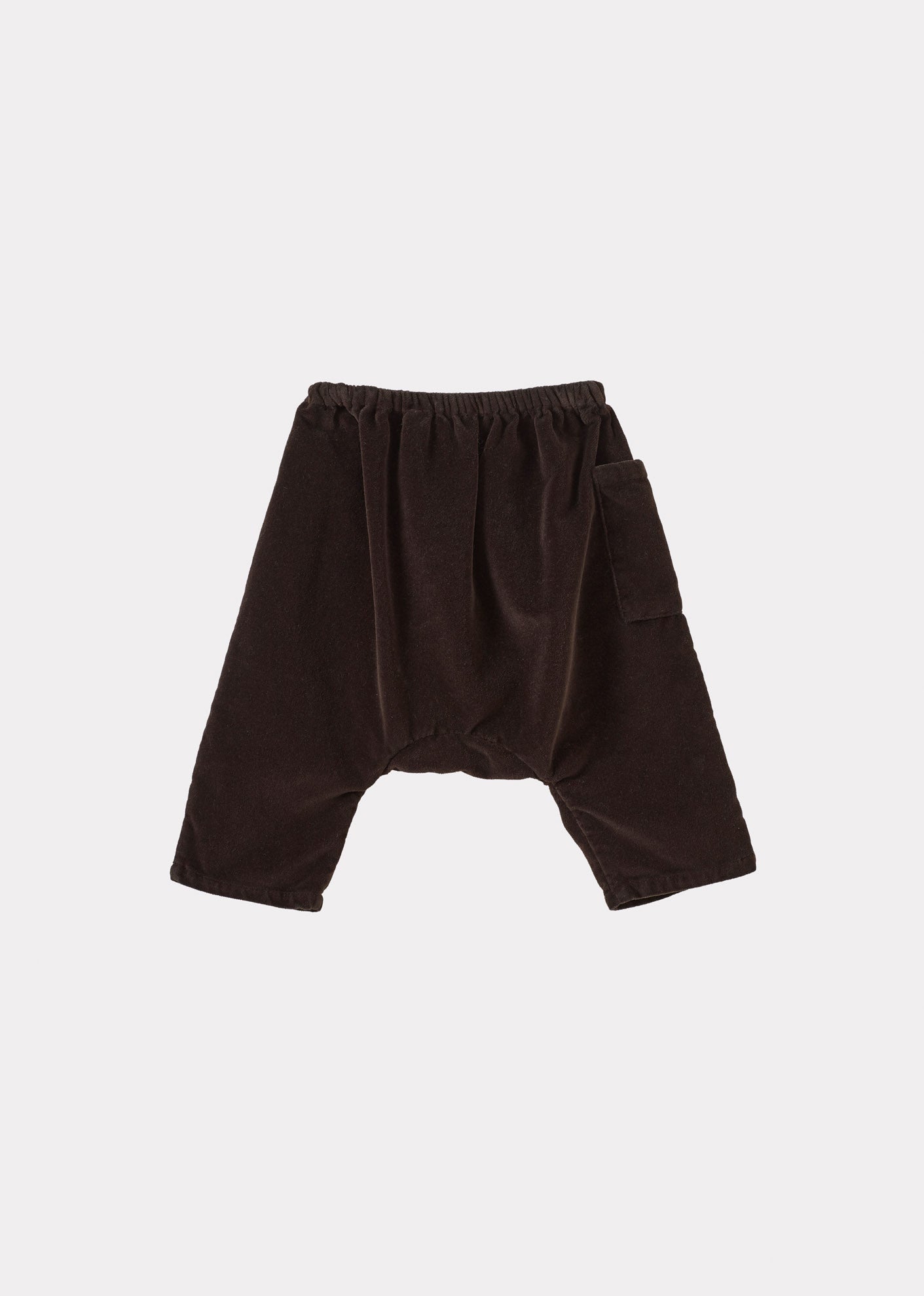 FICUS BABY COTTON VELVET TROUSERS - CHOCOLATE