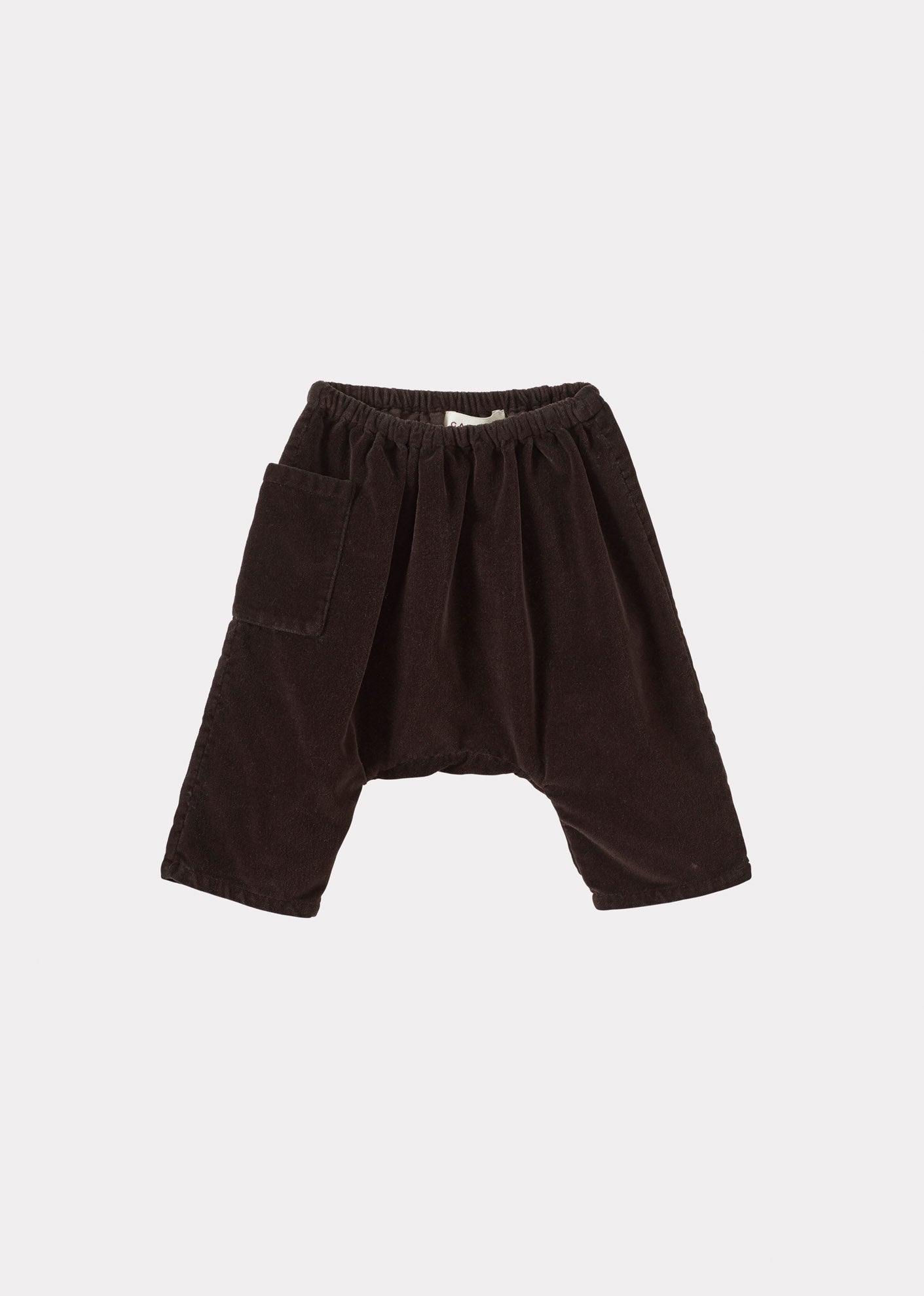 FICUS BABY COTTON VELVET TROUSERS - CHOCOLATE