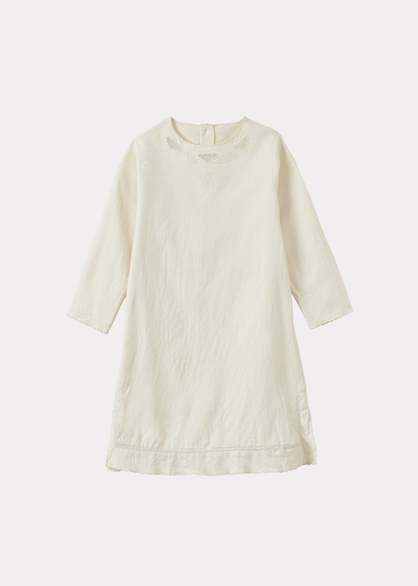 FLORA GIRL'S COTTON DRESS - ECRU