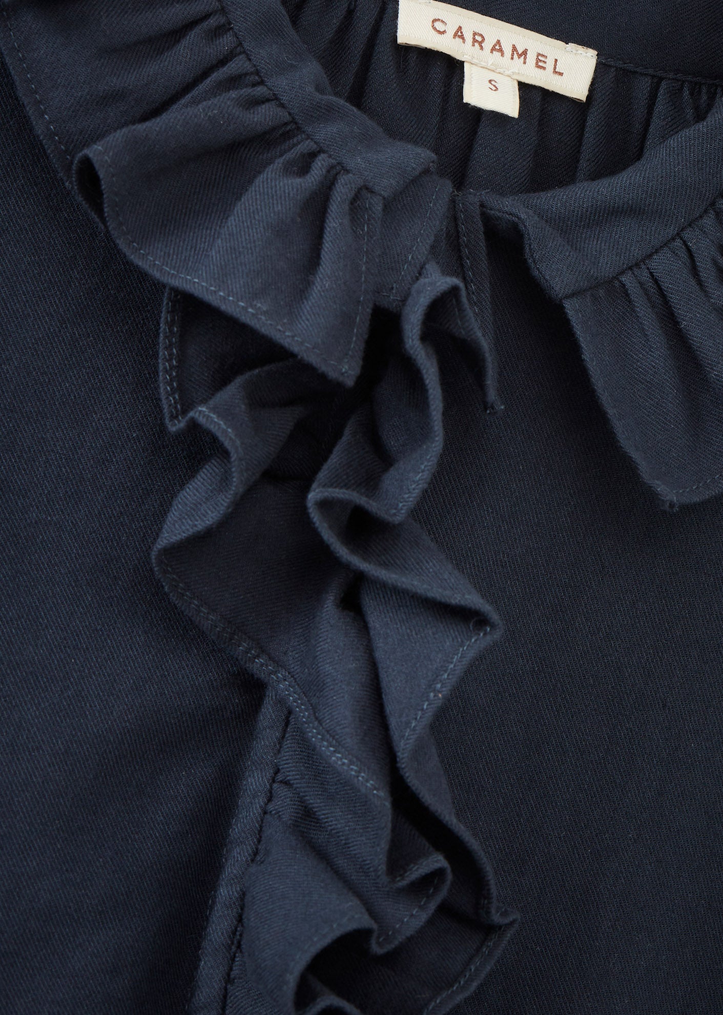 FRILL BLOUSE - NAVY