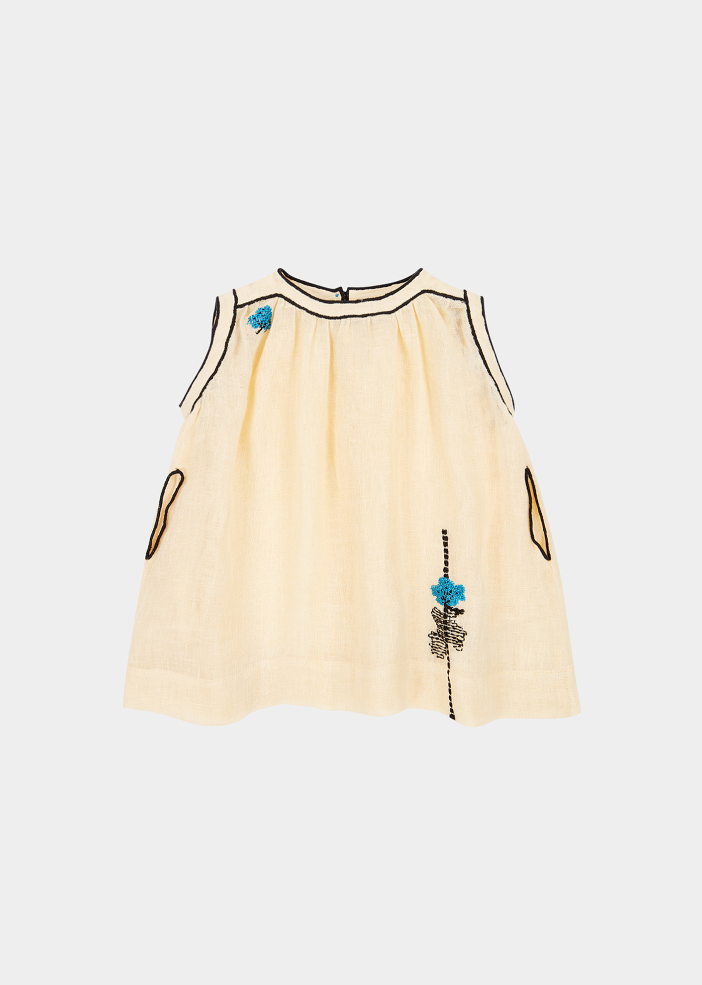 GINGER BABY GIRL'S LINEN DRESS - BEIGE