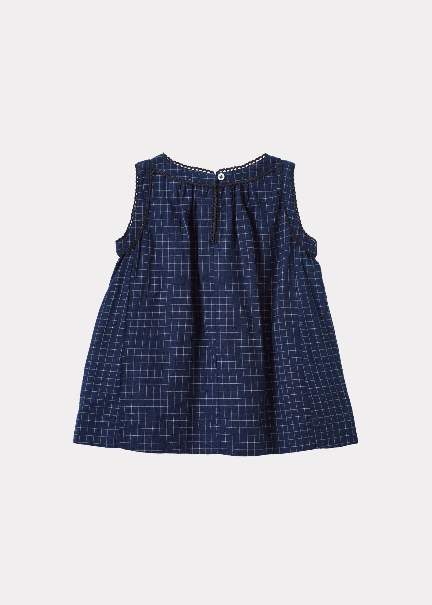 GINGER BABY DRESS - NAVY YARN DYED CHECK