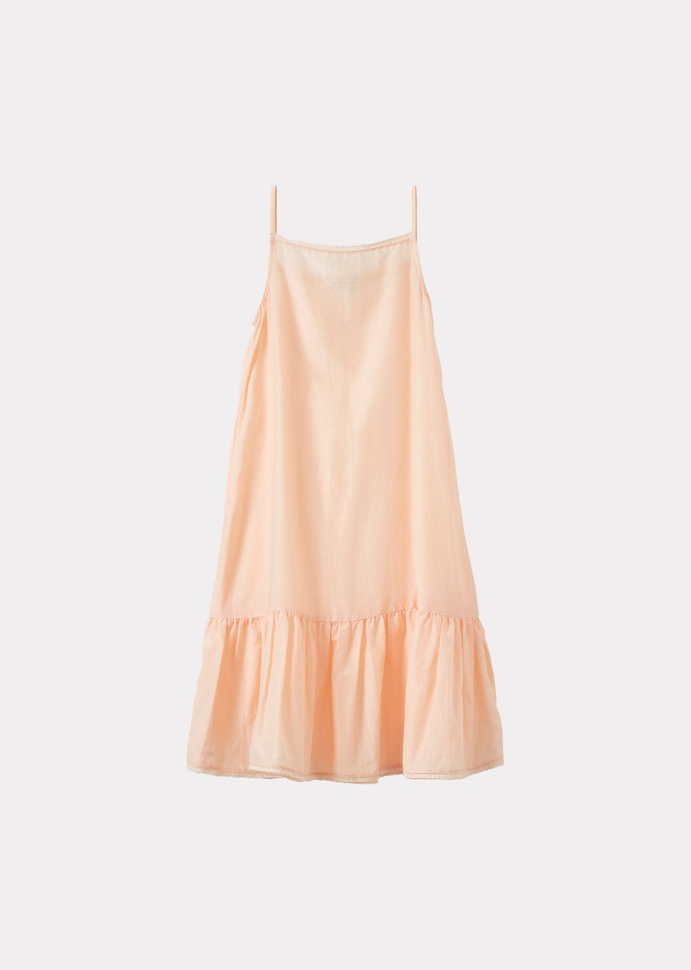 GRAPE GIRL'S SILK SLIP DRESS - PALE PEACH