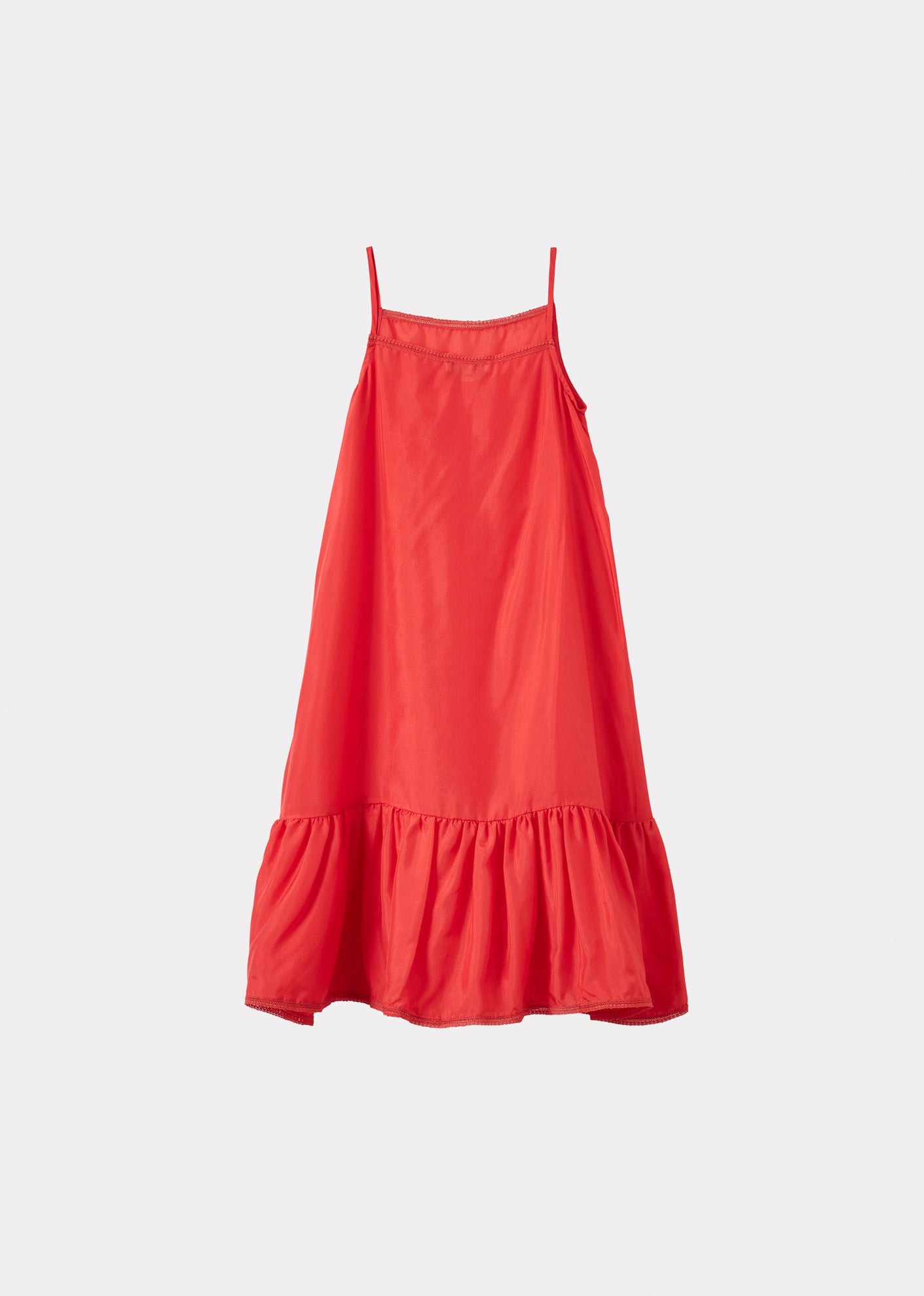 GRAPE GIRL'S SILK SLIP DRESS - POMEGRANATE