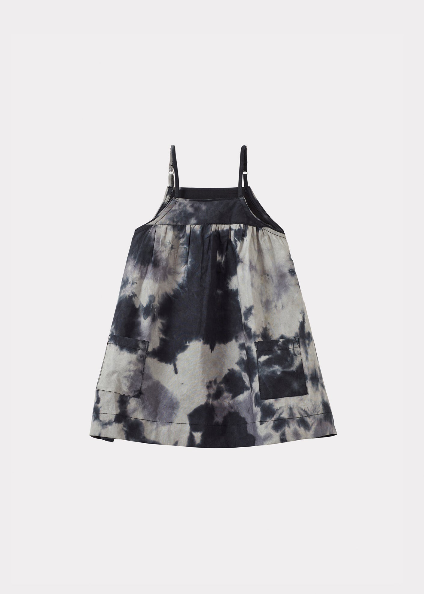IBERA BABY GIRL'S COTTON DRESS - CHARCOAL TIE-DYE