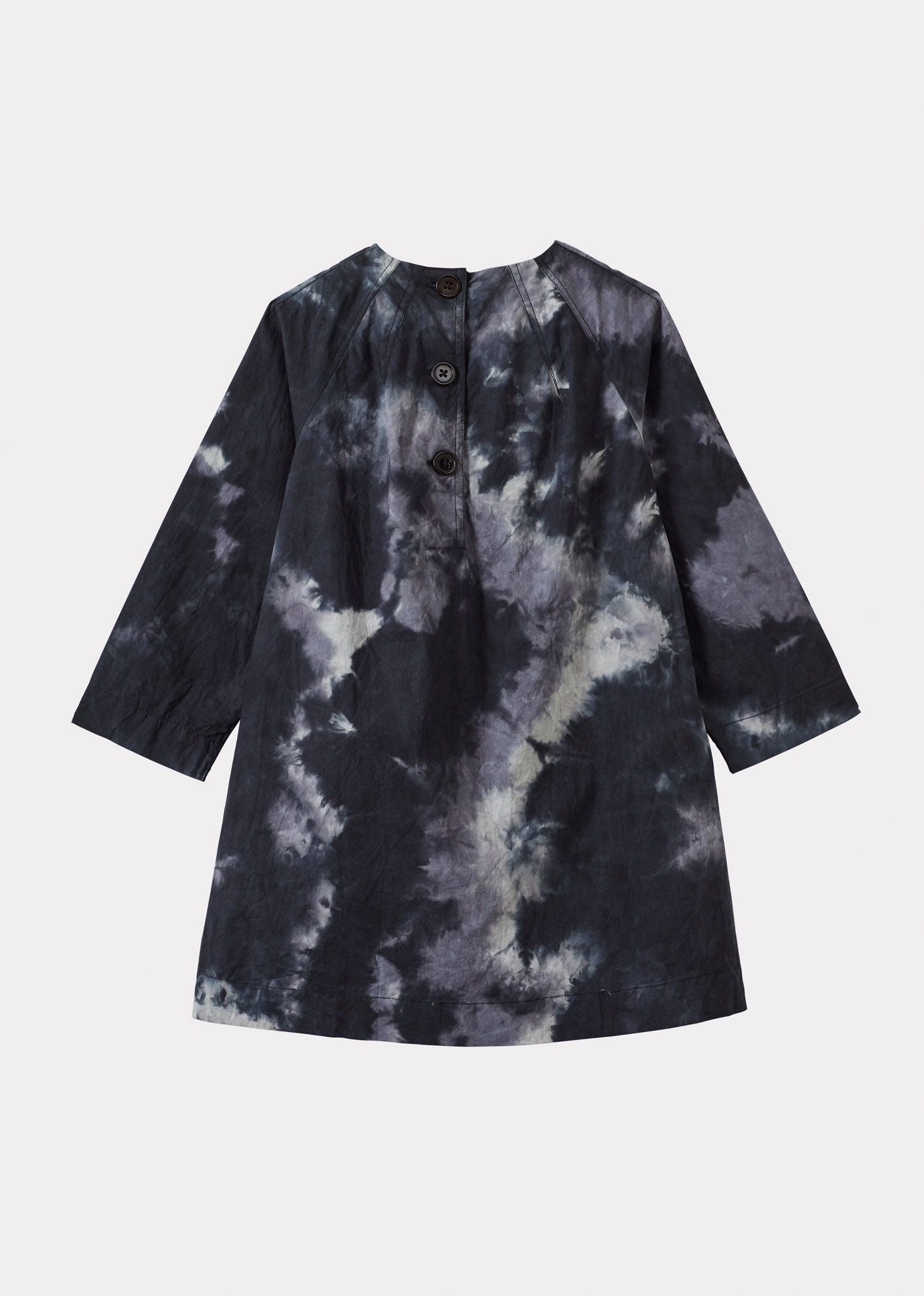 MALIKA GIRL'S DRESS - CHARCOAL TIE-DYE