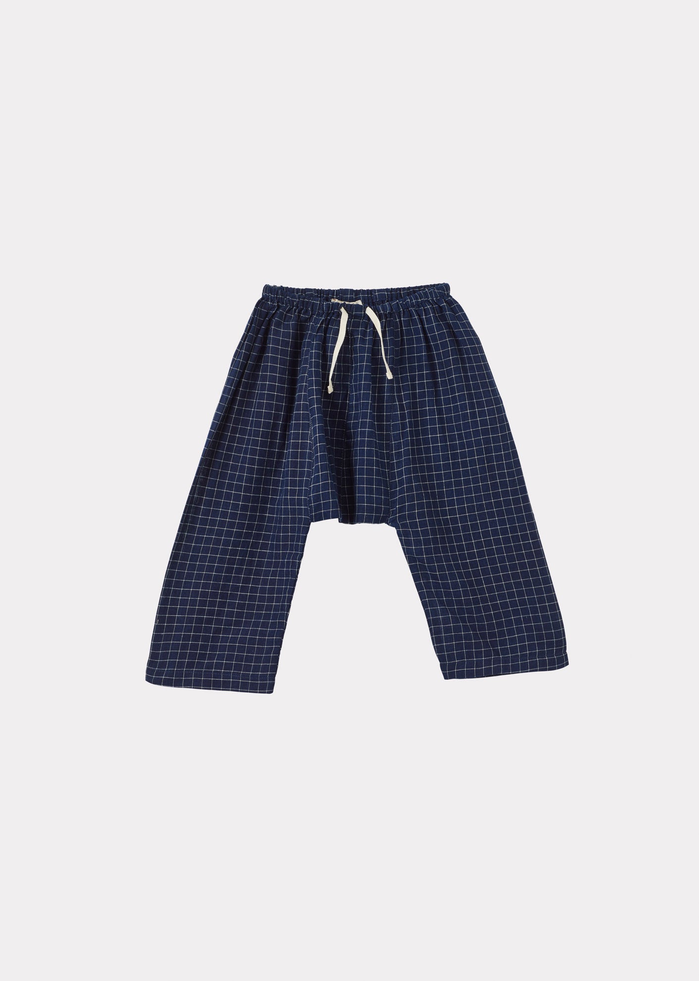 LINUM BABY COTTON TROUSERS - NAVY CHECK