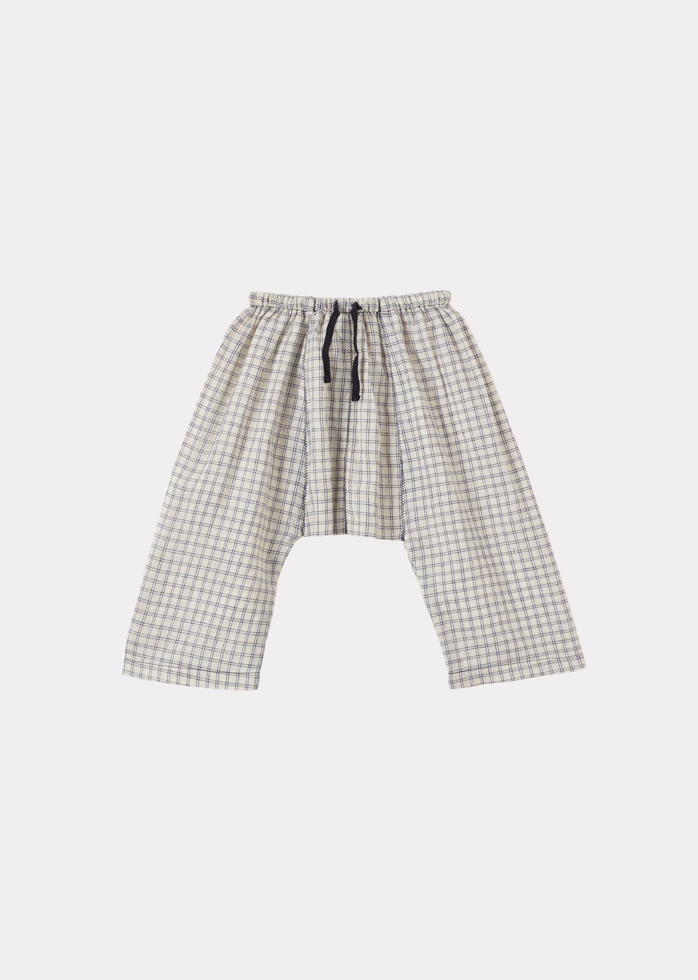 LINUM BABY TROUSERS - WHITE/NAVY CHECK