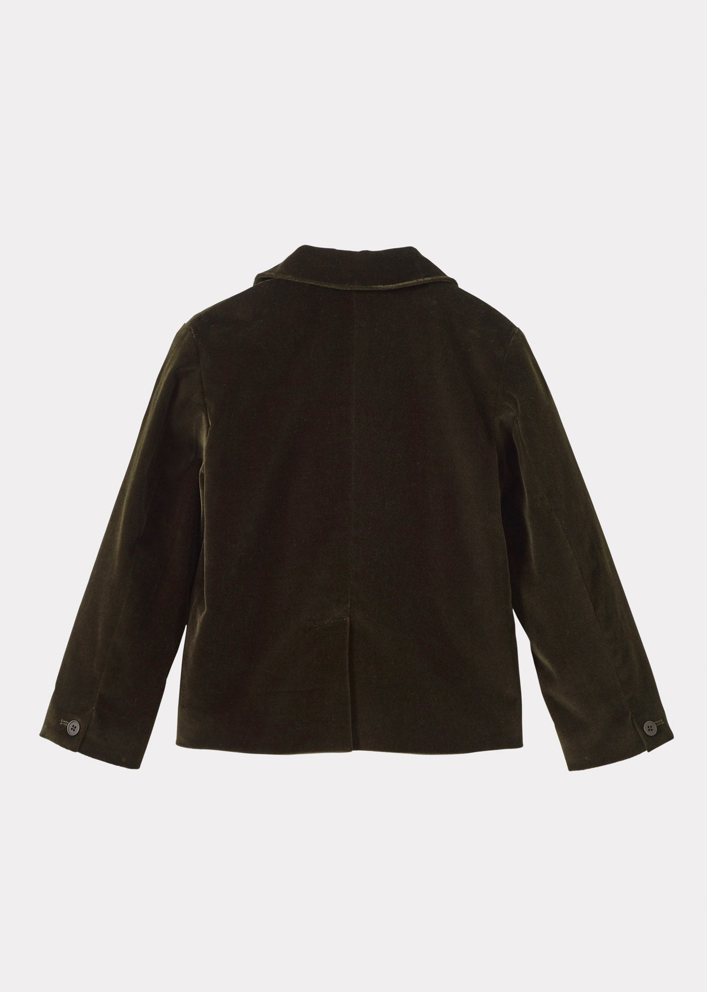 MAGPIE CHILDREN'S COTTON VELVET BLAZER - FOREST GREEN