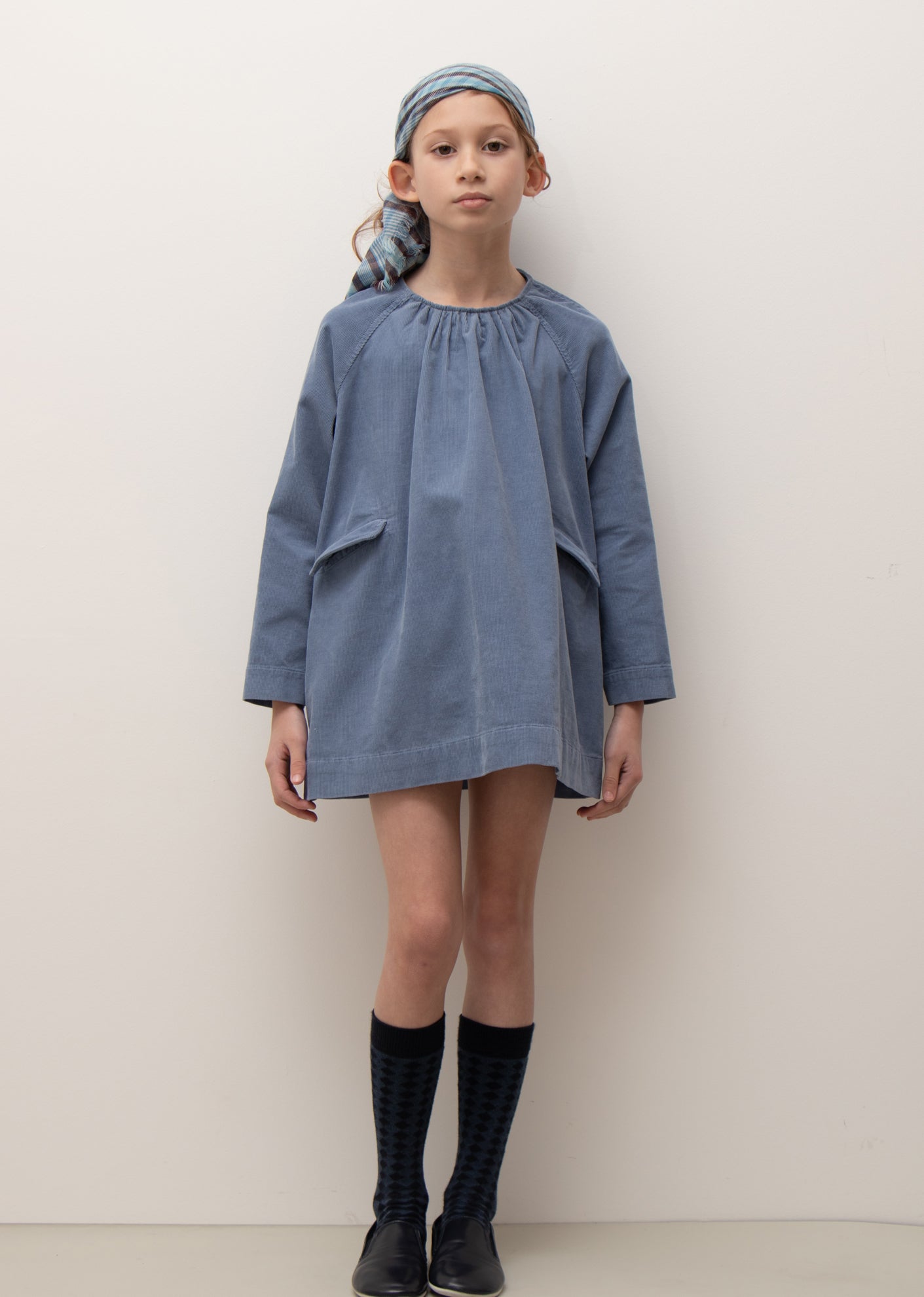 MALIKA GIRL DRESS - CORNFLOWER BLUE 1