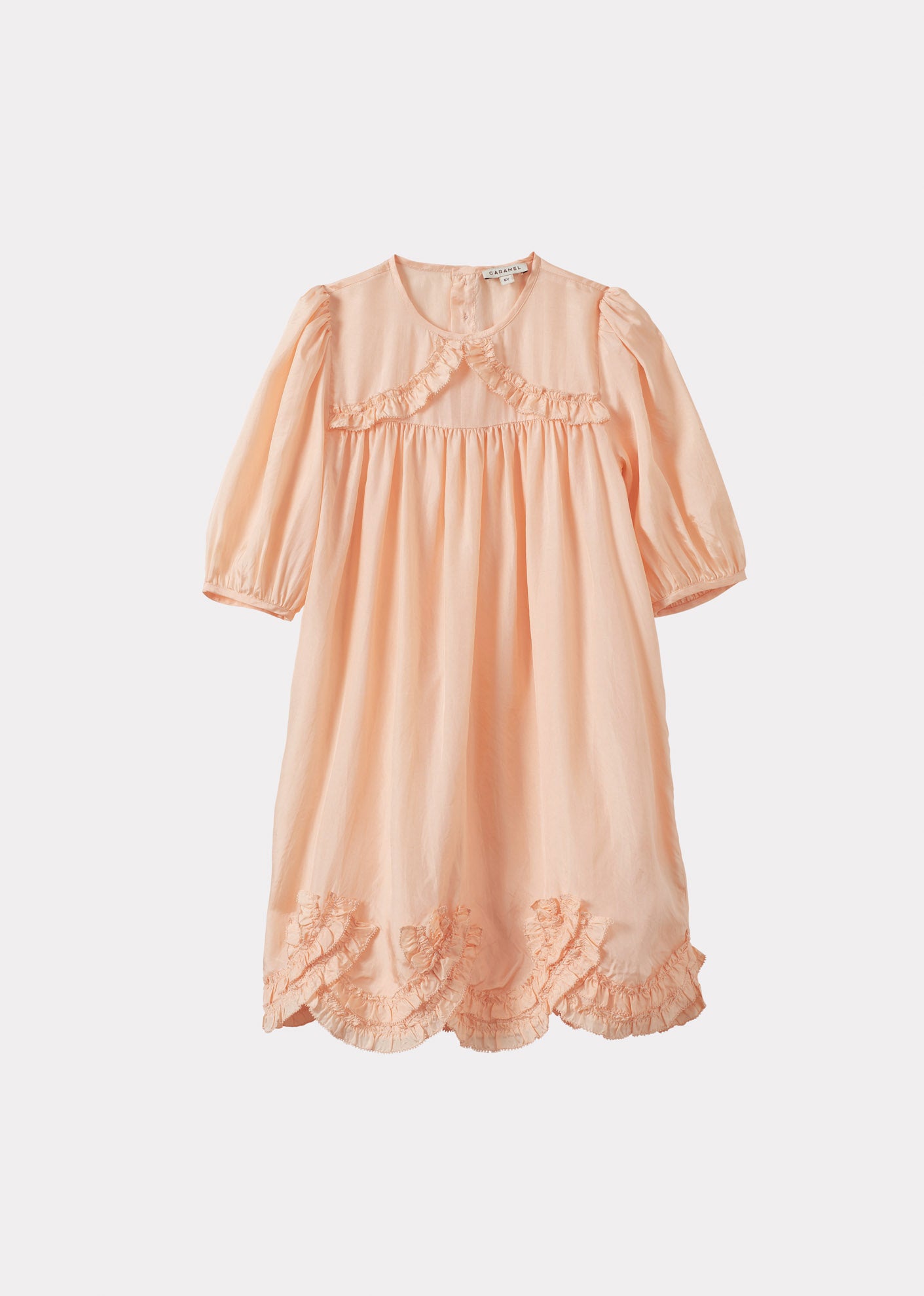 MARTA GIRL'S SILK DRESS - PEACH