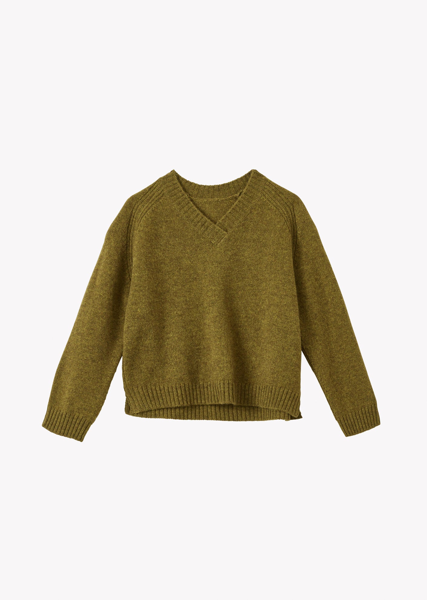 MULU CHILDREN'S WOOL MIX JUMPER - OLIVE