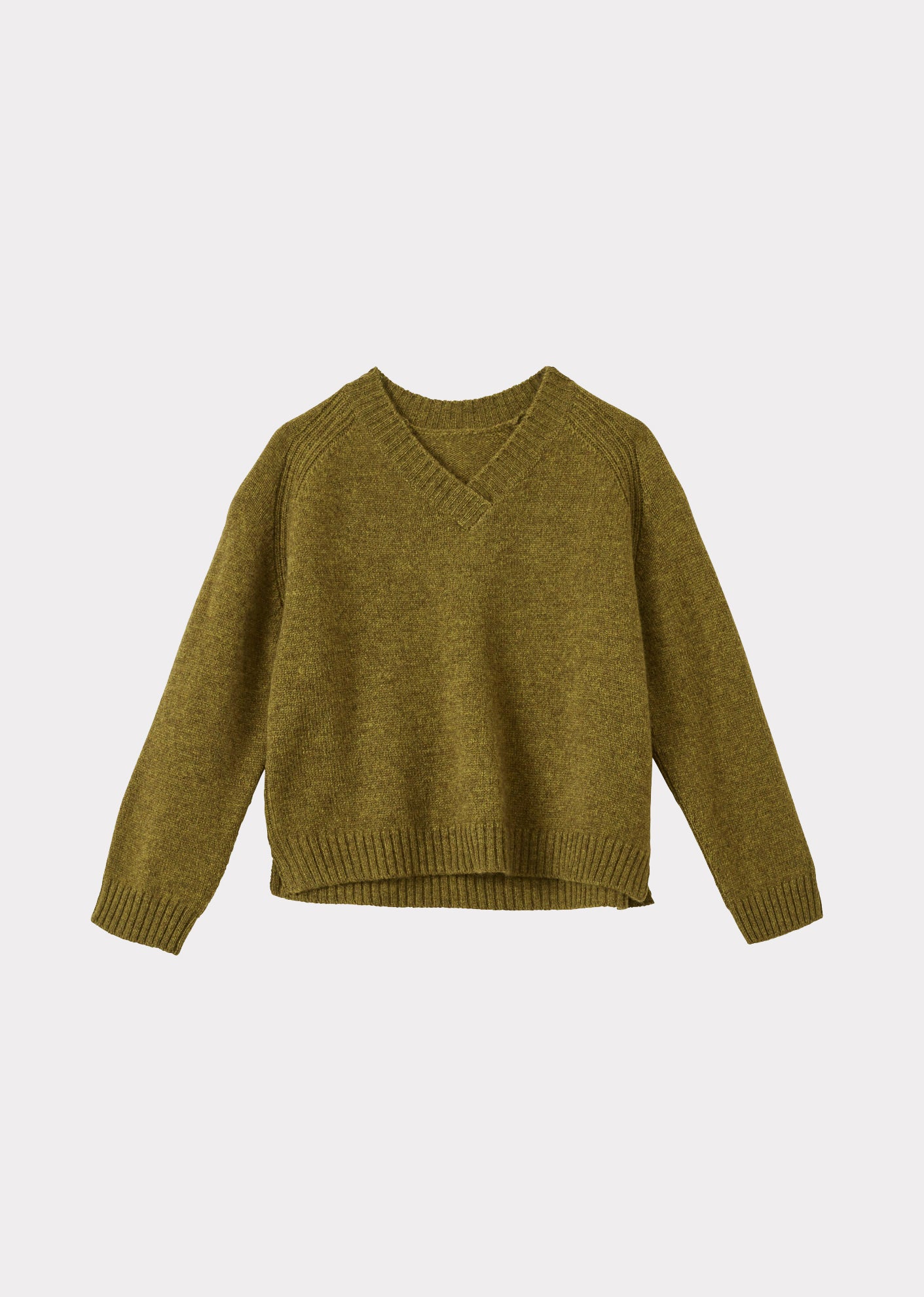 MULU CHILDREN'S WOOL MIX JUMPER - OLIVE