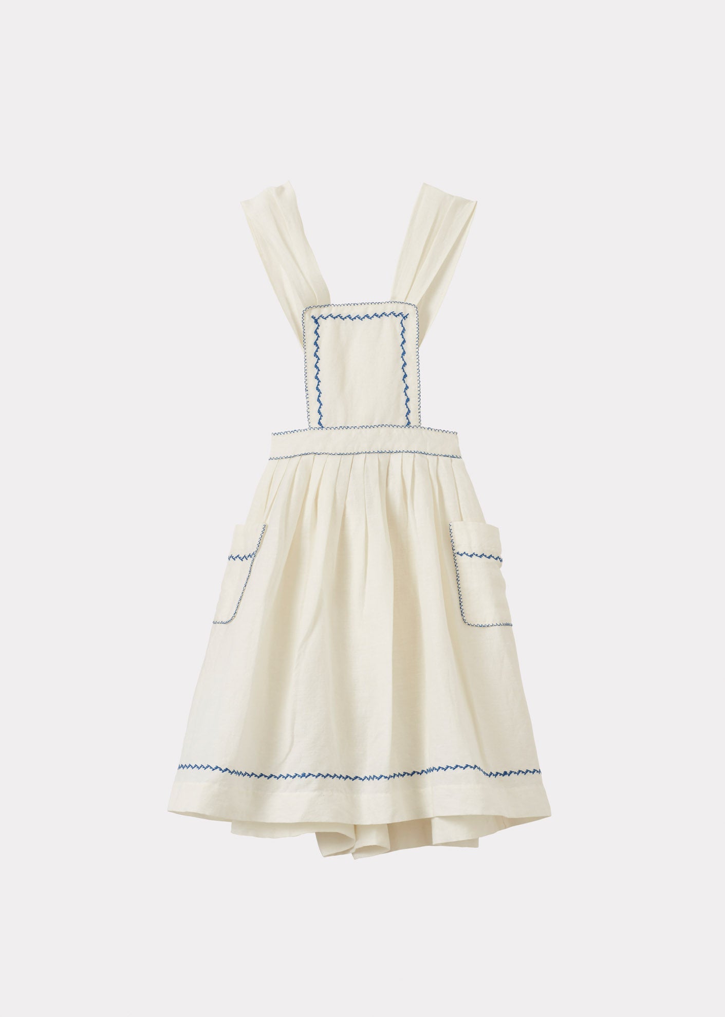 PEPPERMINT GIRL'S LINEN DRESS - WHITE