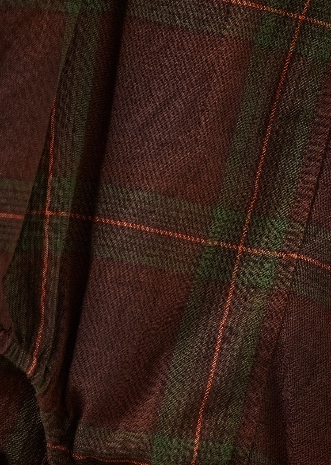 PILEA BABY COTTON ROMPER - BROWN / GREEN TARTAN