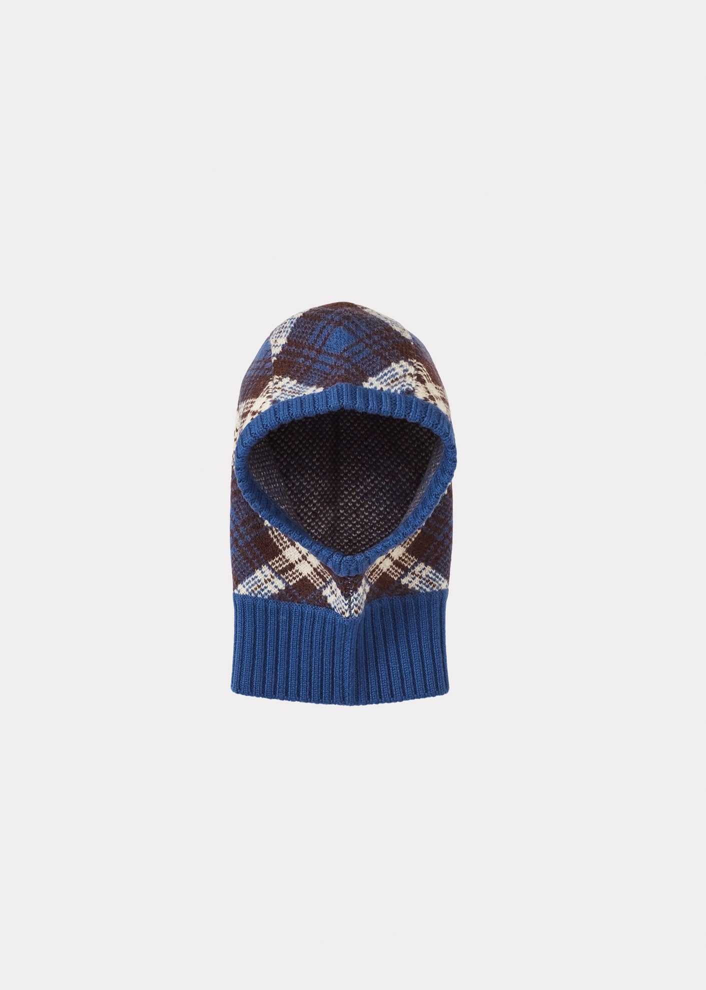 PLOMO BABY MERINO WOOL BALACLAVA - CHOCOLATE / BLUE / ECRU