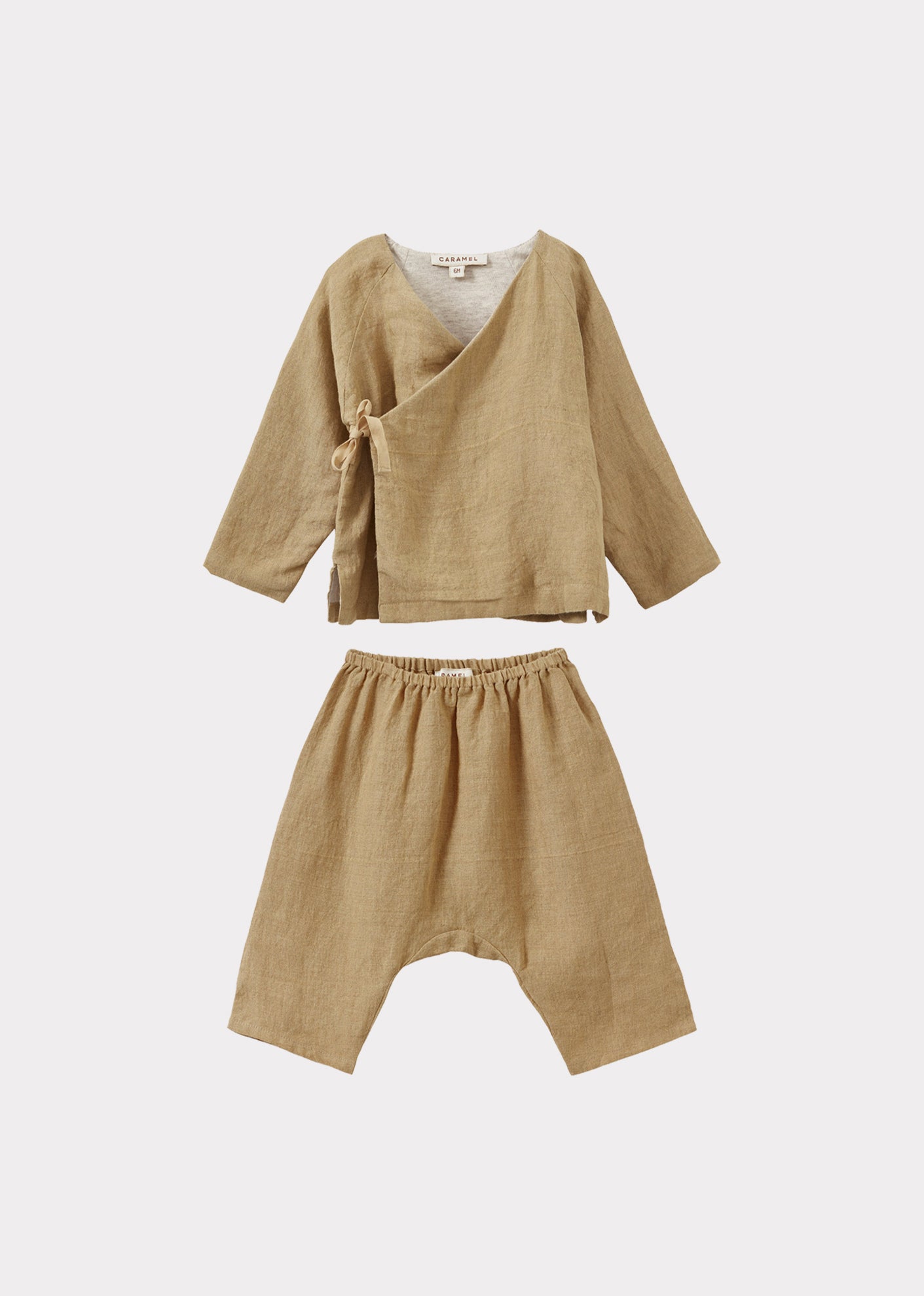 POCHARD TOP AND TROUSERS BABY SET - MUSTARD