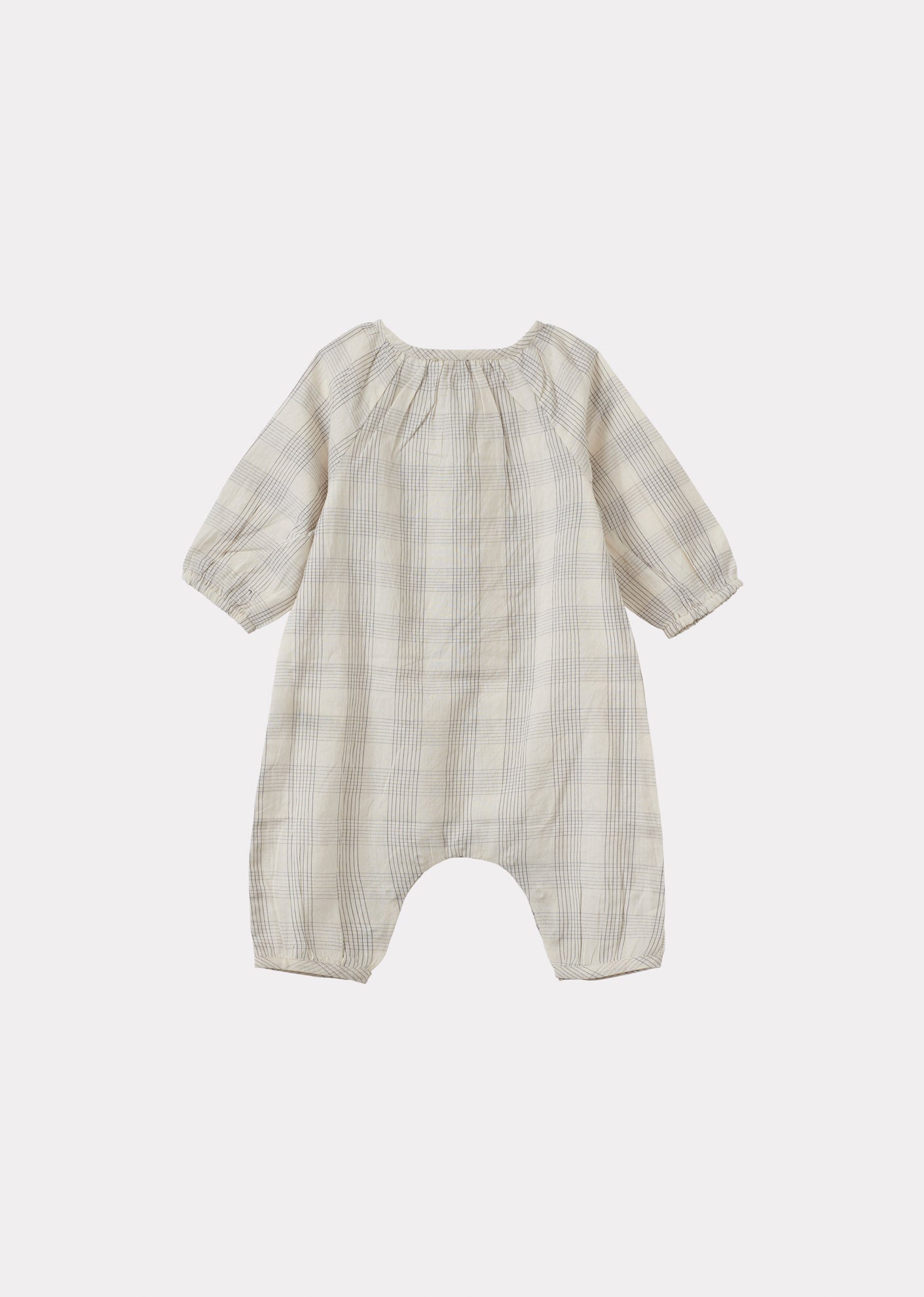 POPULUS BABY ROMPER - WHITE / BLACK CHECK