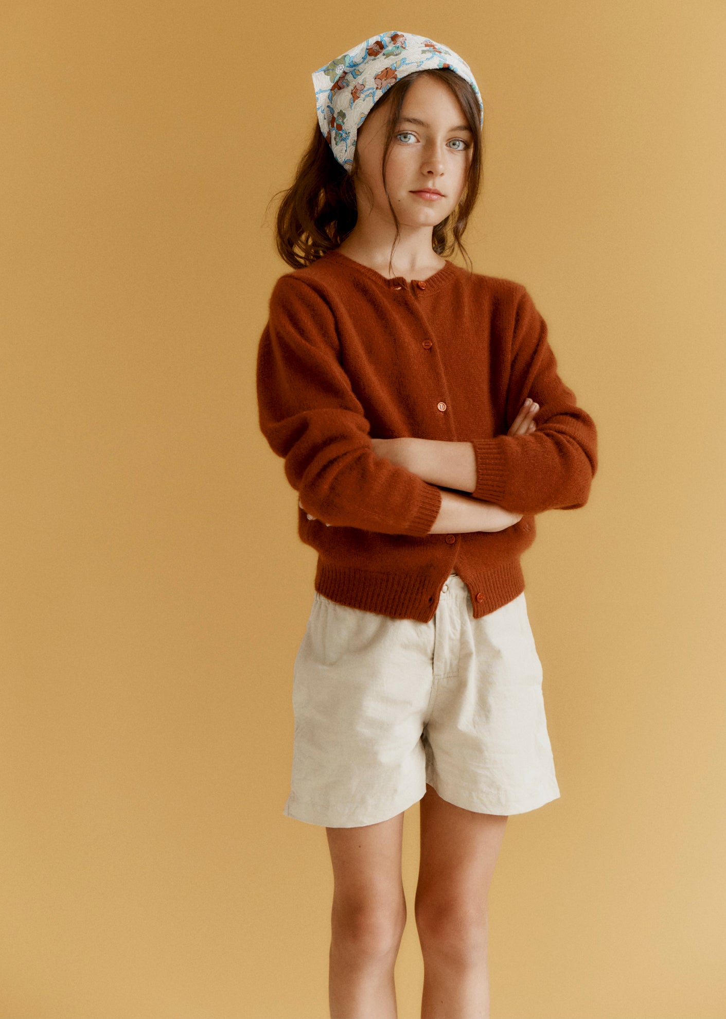 ROSA CHILDREN'S CASHMERE CARDIGAN - CINNAMON